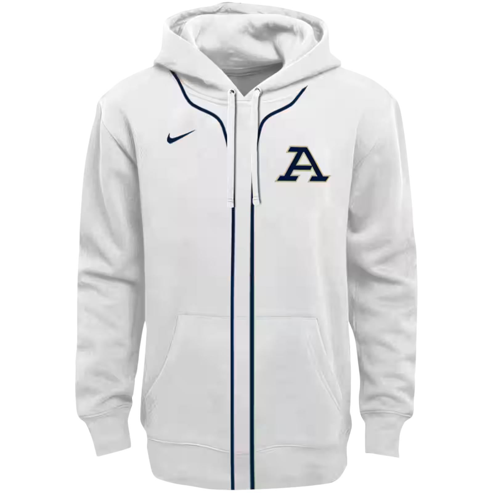 Personalized Akron Zips Sporty Stripe White Hoodie