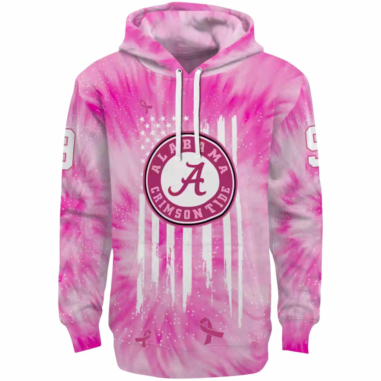 Personalized Alabama Crimson Tide Cancer Support Pink Hoodie