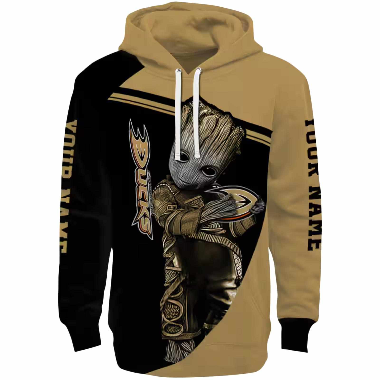 Personalized Anaheim Ducks Groot Gold Hoodie