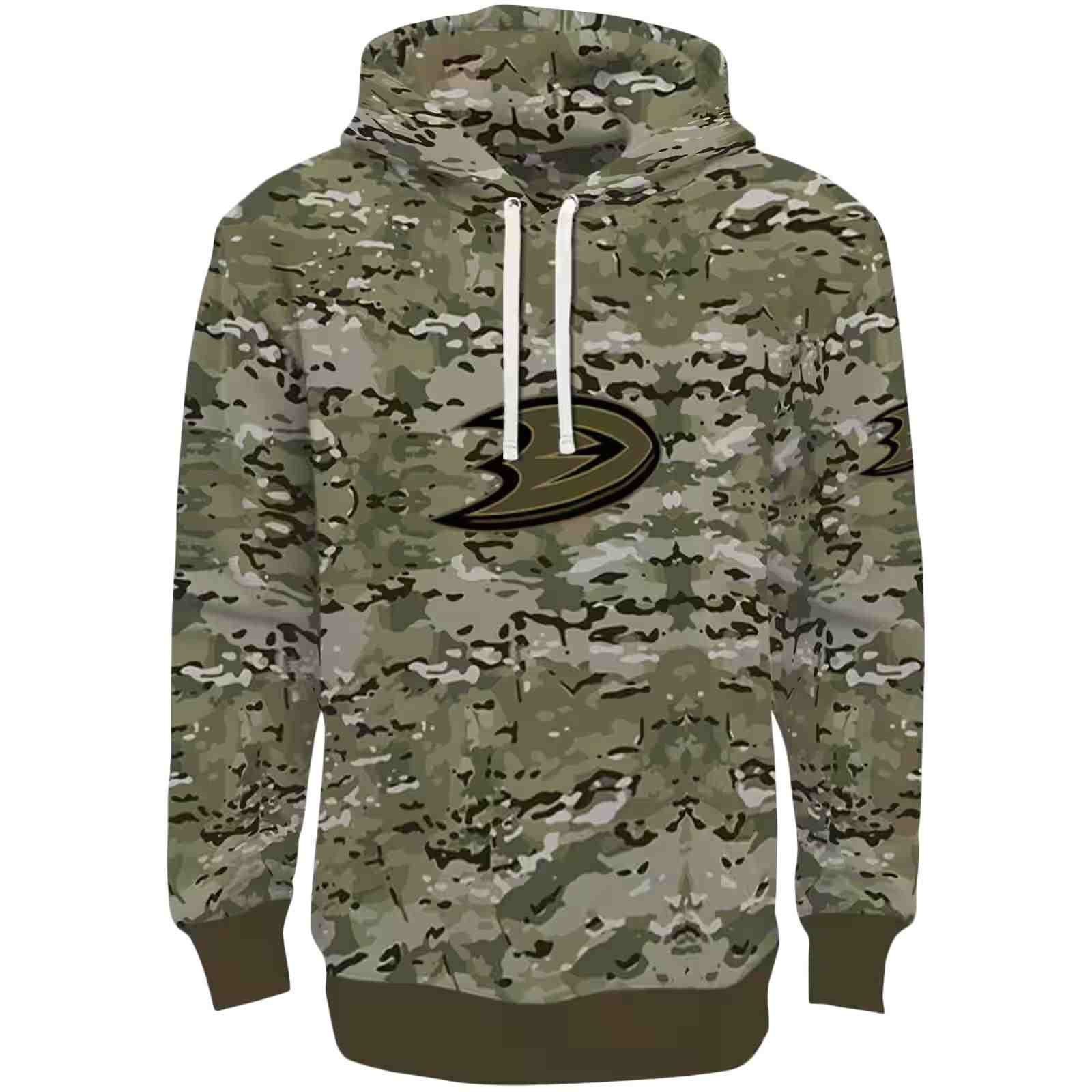 Personalized Anaheim Ducks Military Style Hoodie