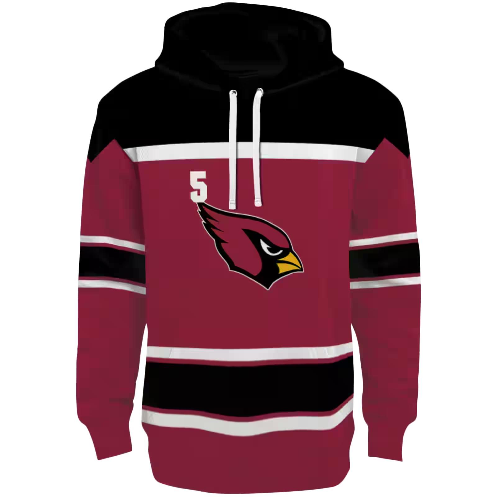 Personalized Arizona Cardinals Striped Pattern Red Hoodie