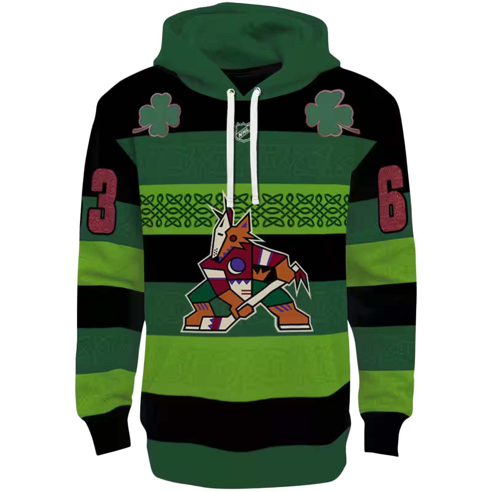 Personalized Arizona Coyotes Celtic Patterns Green Hoodie