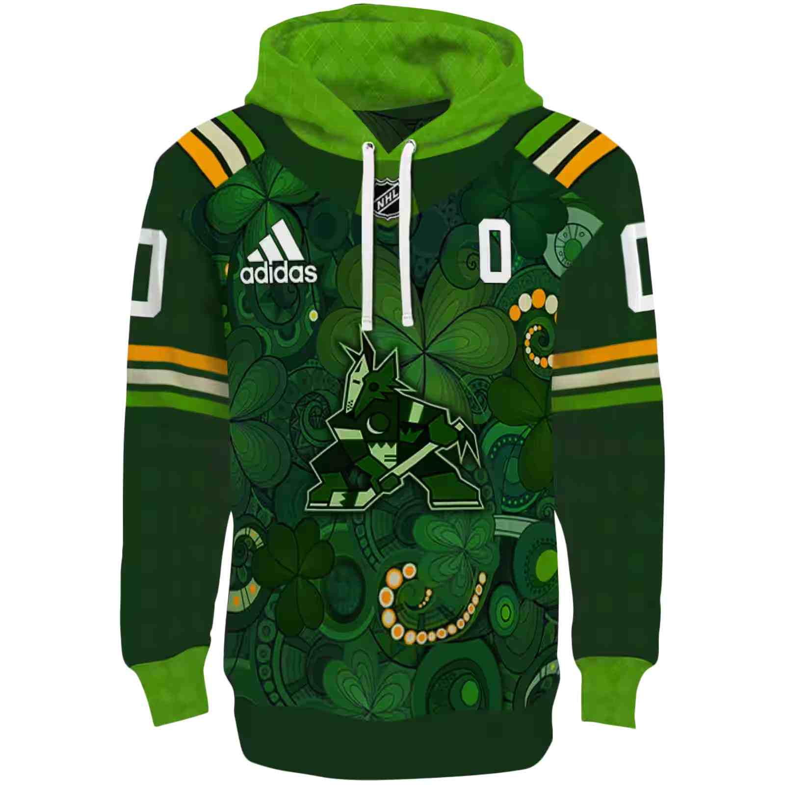 Personalized Arizona Coyotes Shamrock Theme Green Hoodie