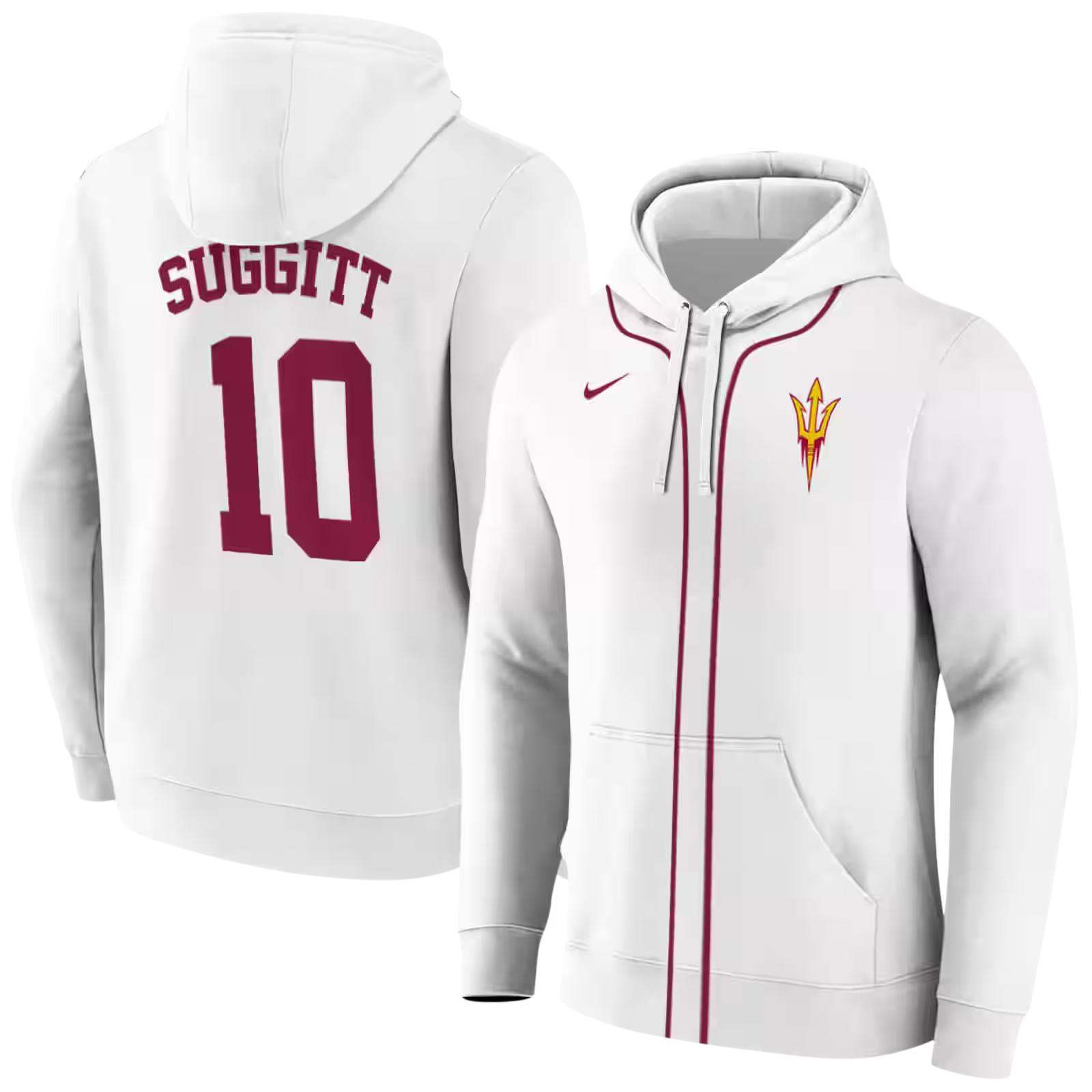 personalized arizona state sun devils sporty stripe white hoodie fashion forward