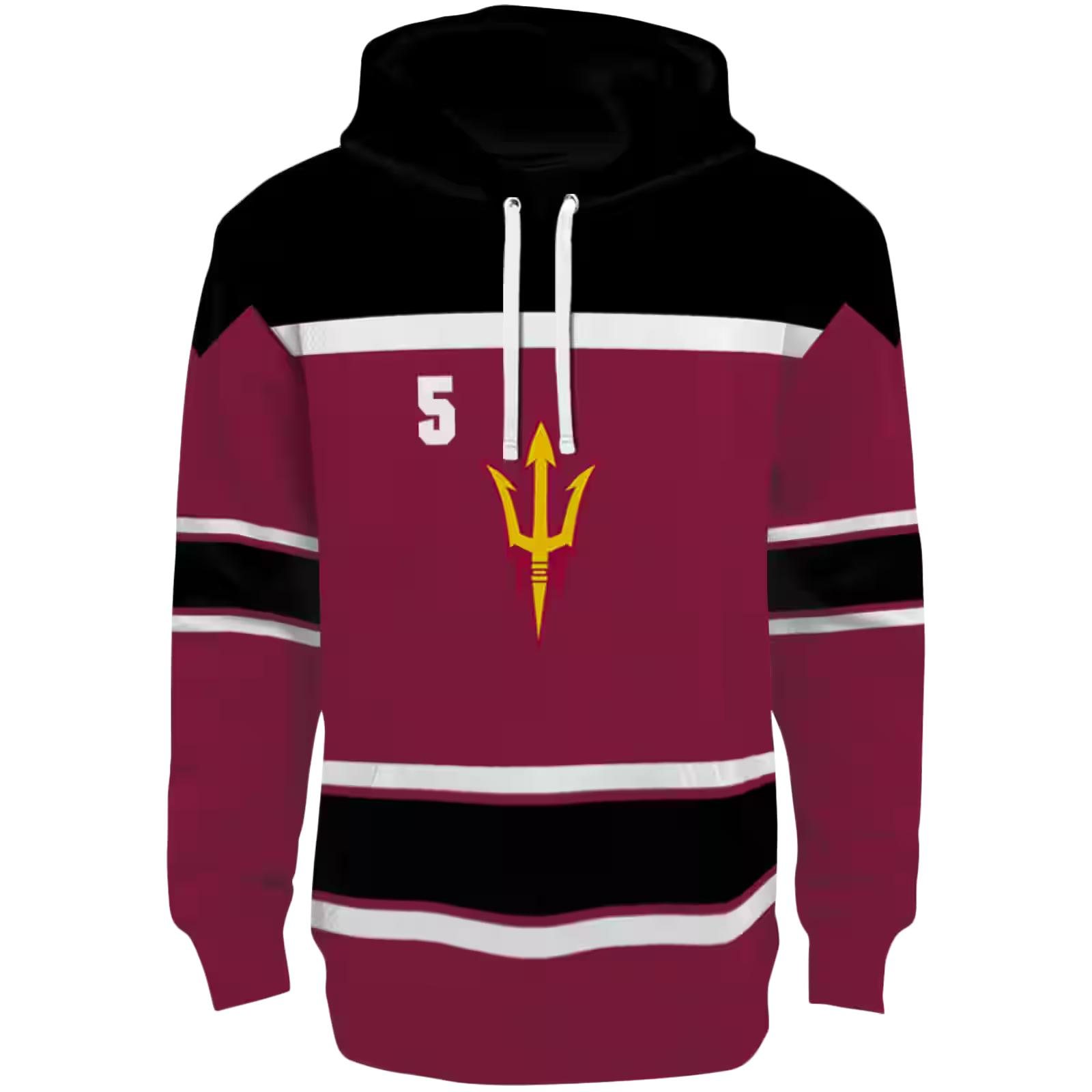 Personalized Arizona State Sun Devils Striped Pattern Maroon Hoodie