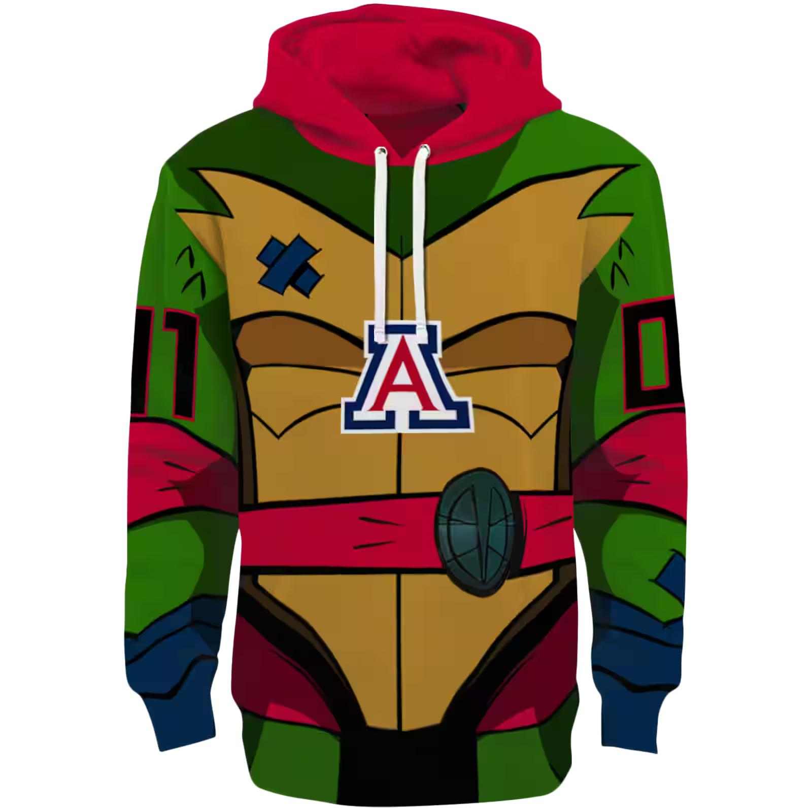 Personalized Arizona Wildcats Superhero Armor Red Green Hoodie