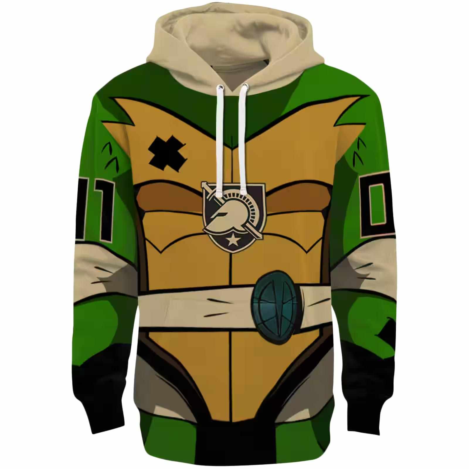 Personalized Army Black Knights Superhero Armor Gold Green Hoodie