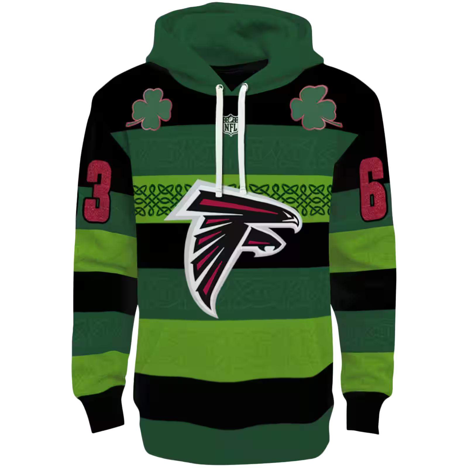 Personalized Atlanta Falcons Celtic Patterns Green Hoodie