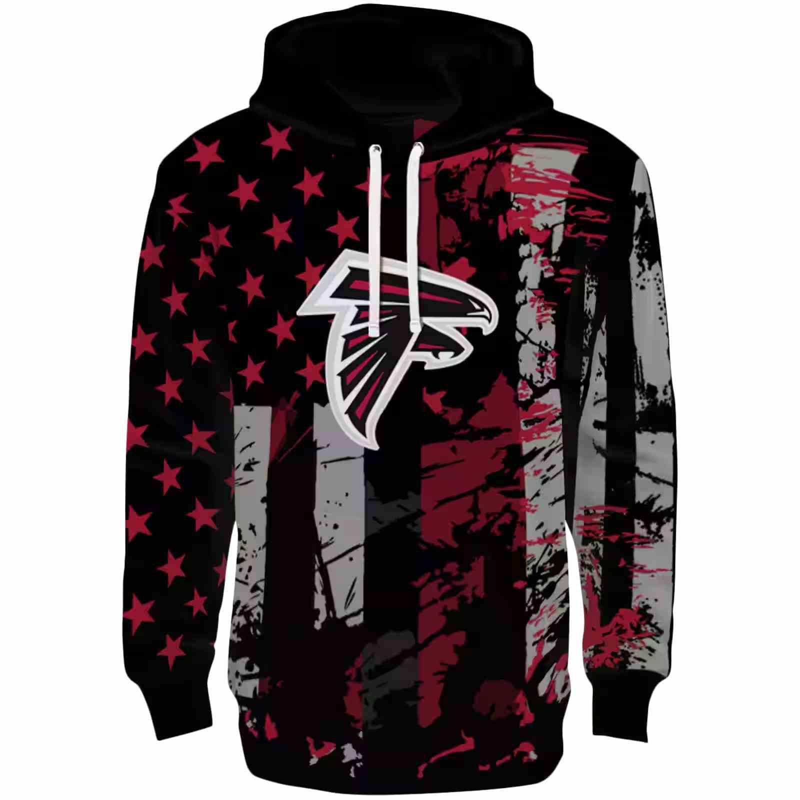 Personalized Atlanta Falcons Distressed Flag Red Black Hoodie