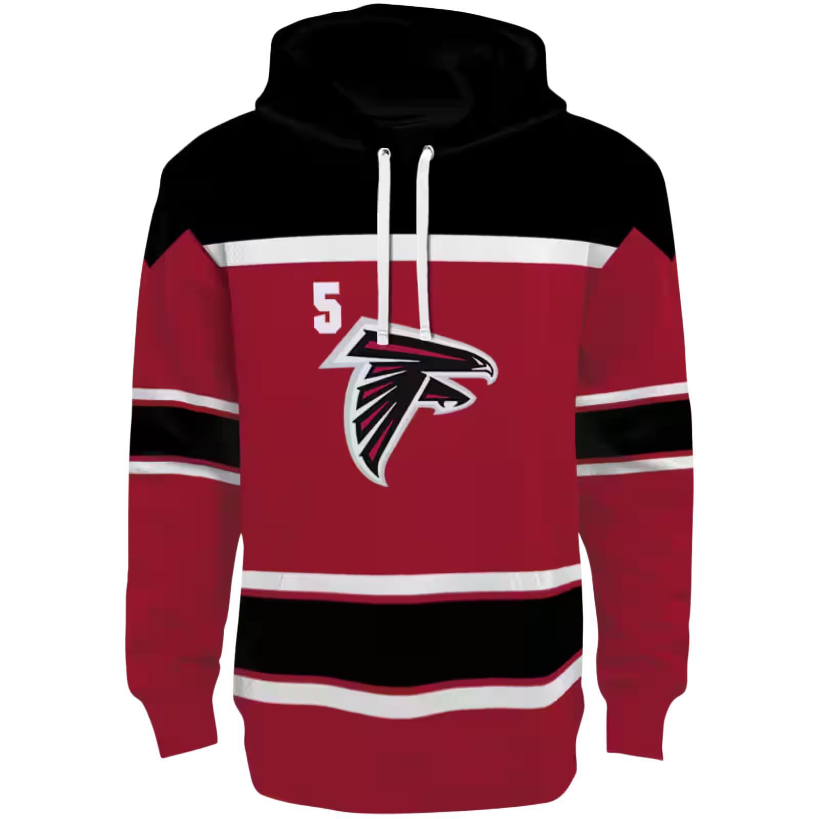 Personalized Atlanta Falcons Striped Pattern Red Hoodie