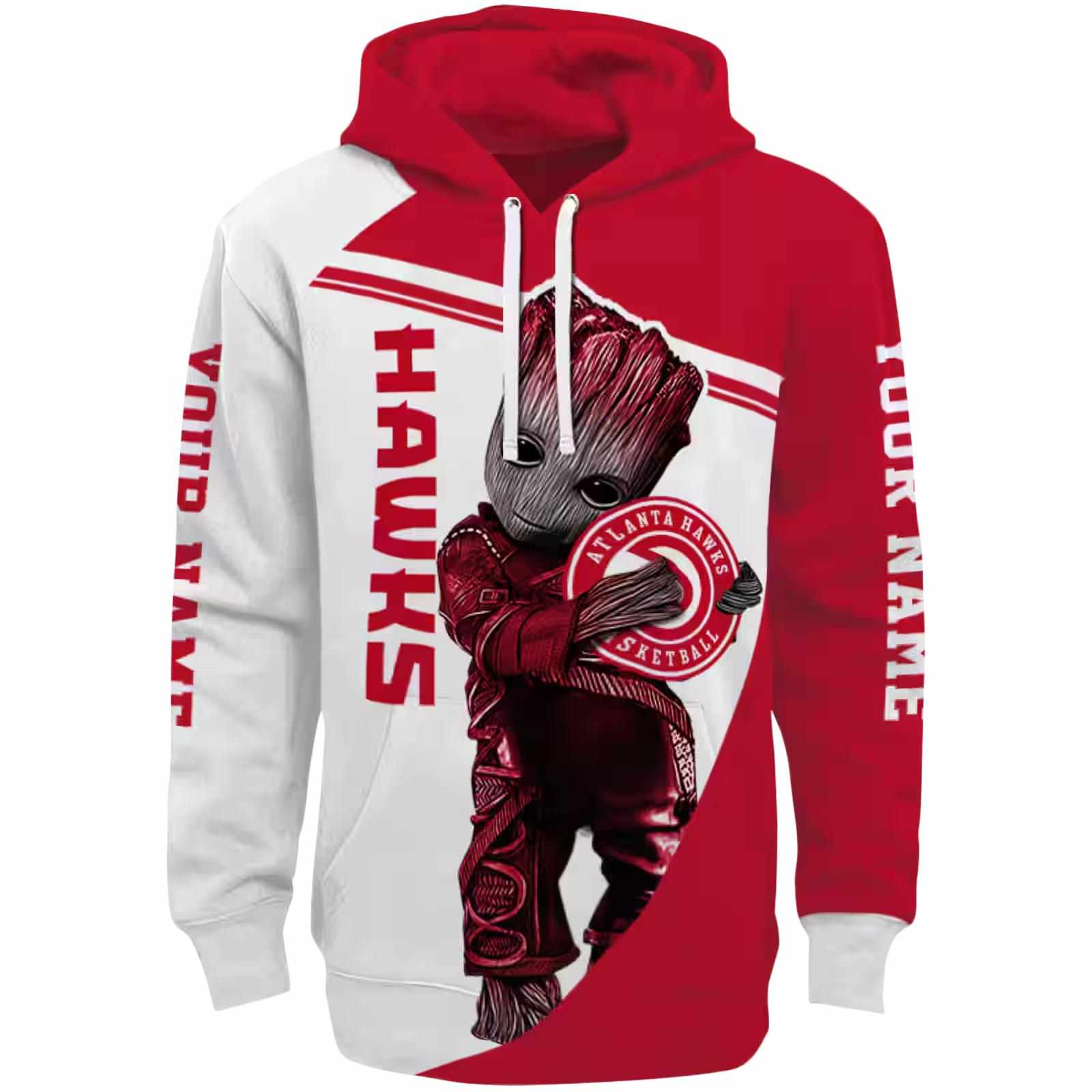 Personalized Atlanta Hawks Groot Red Hoodie