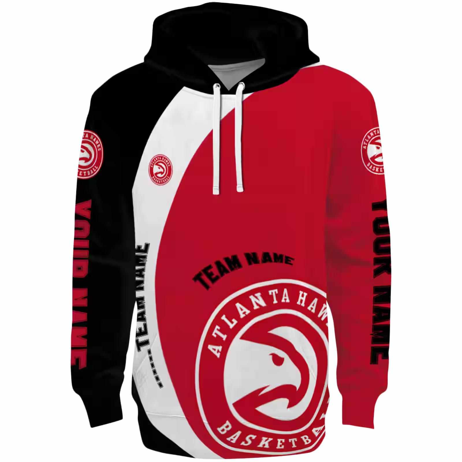 Personalized Atlanta Hawks Minimalist Design Red Black Hoodie