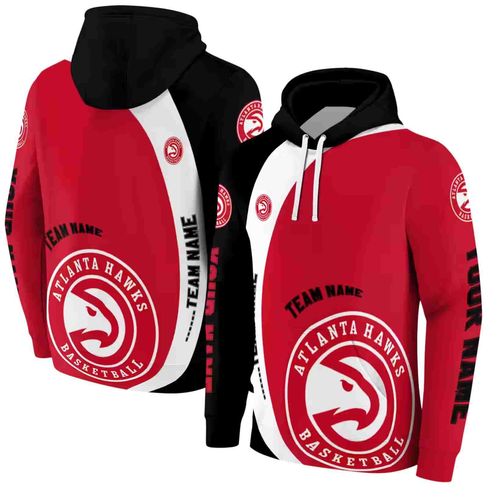 personalized atlanta hawks minimalist design red black hoodie fashion forward