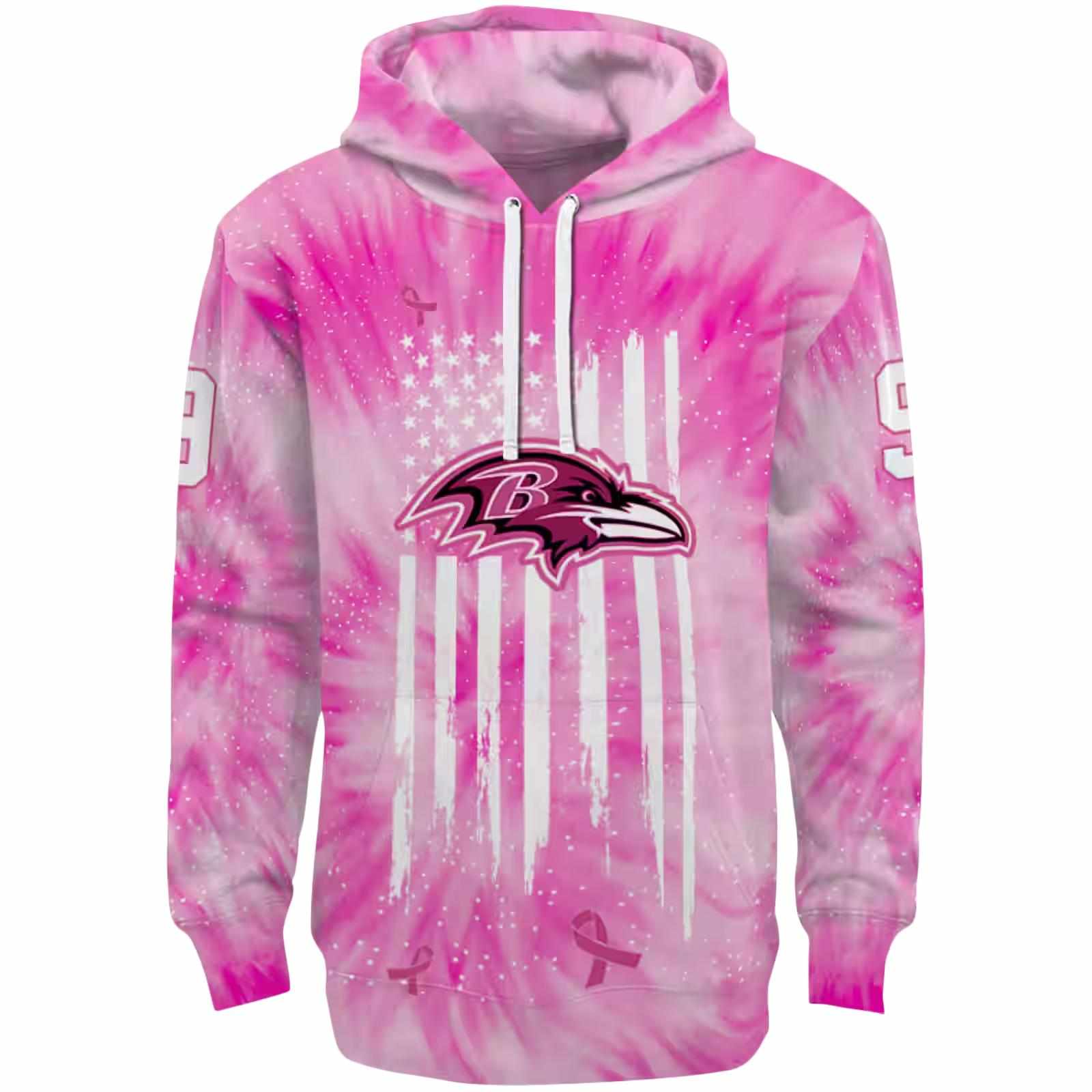 Personalized Baltimore Ravens Cancer Support Pink Hoodie