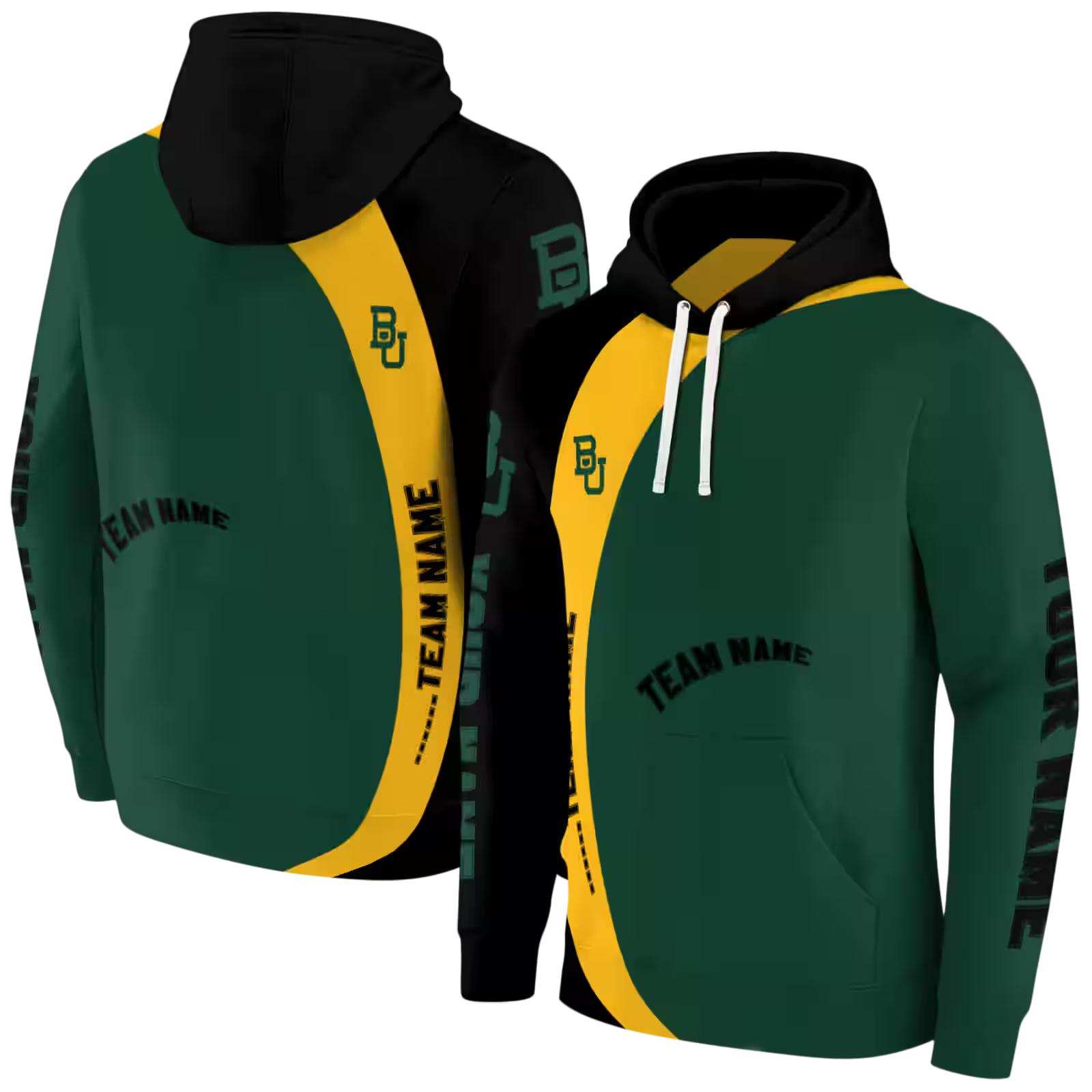 personalized baylor bears minimalist design green black hoodie fashion forward