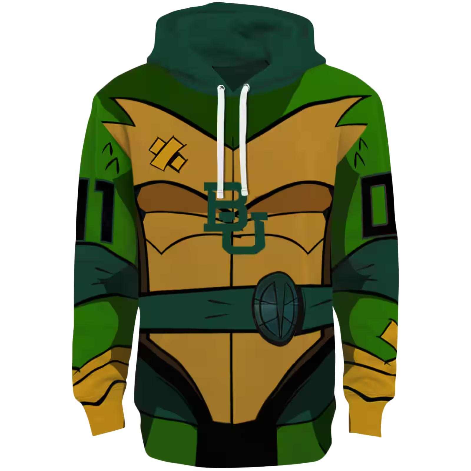 Personalized Baylor Bears Superhero Armor Green Hoodie