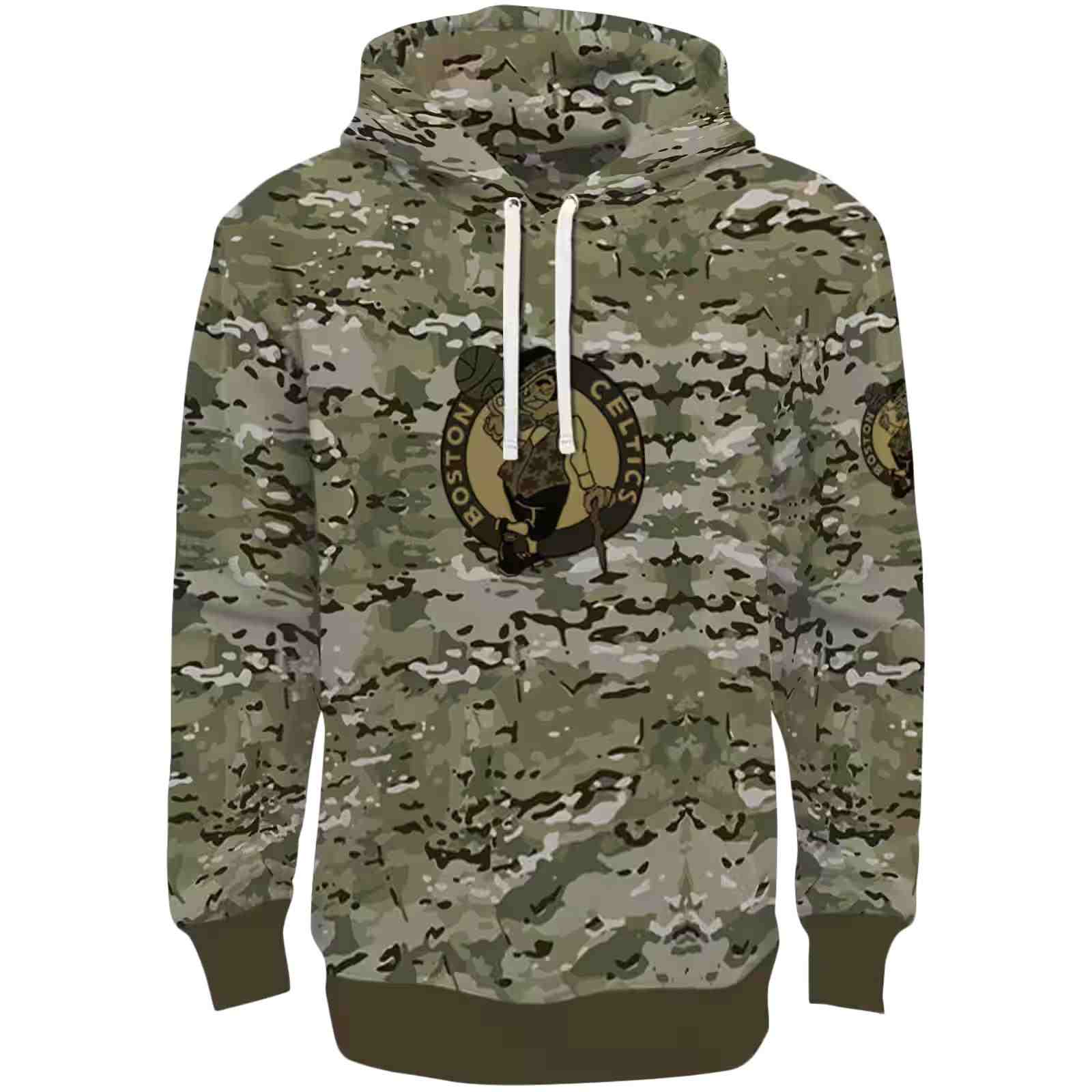 Personalized Boston Celtics Military Style Hoodie