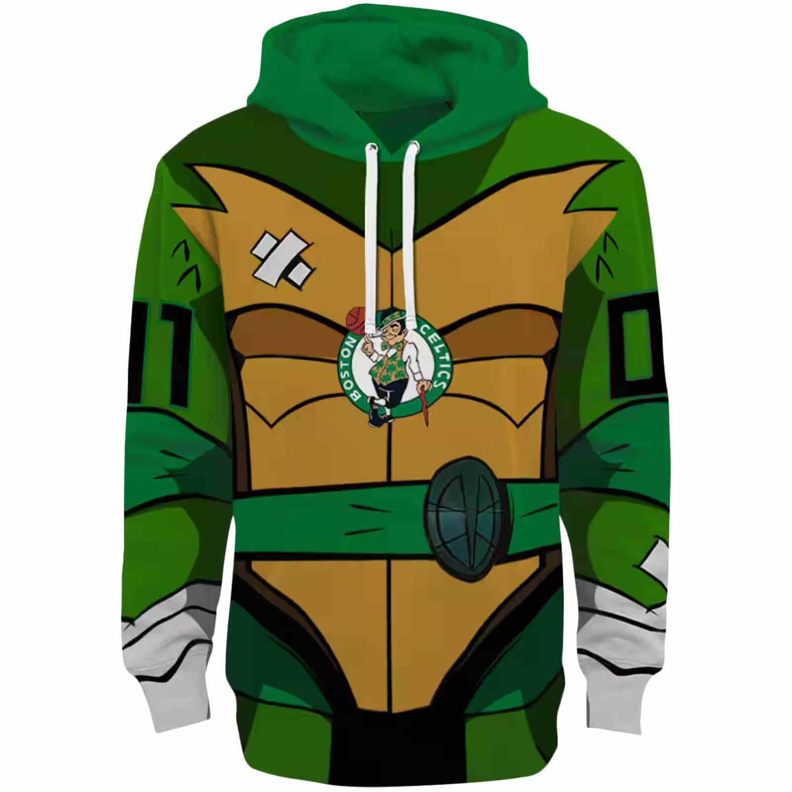 Personalized Boston Celtics Superhero Armor Green Hoodie