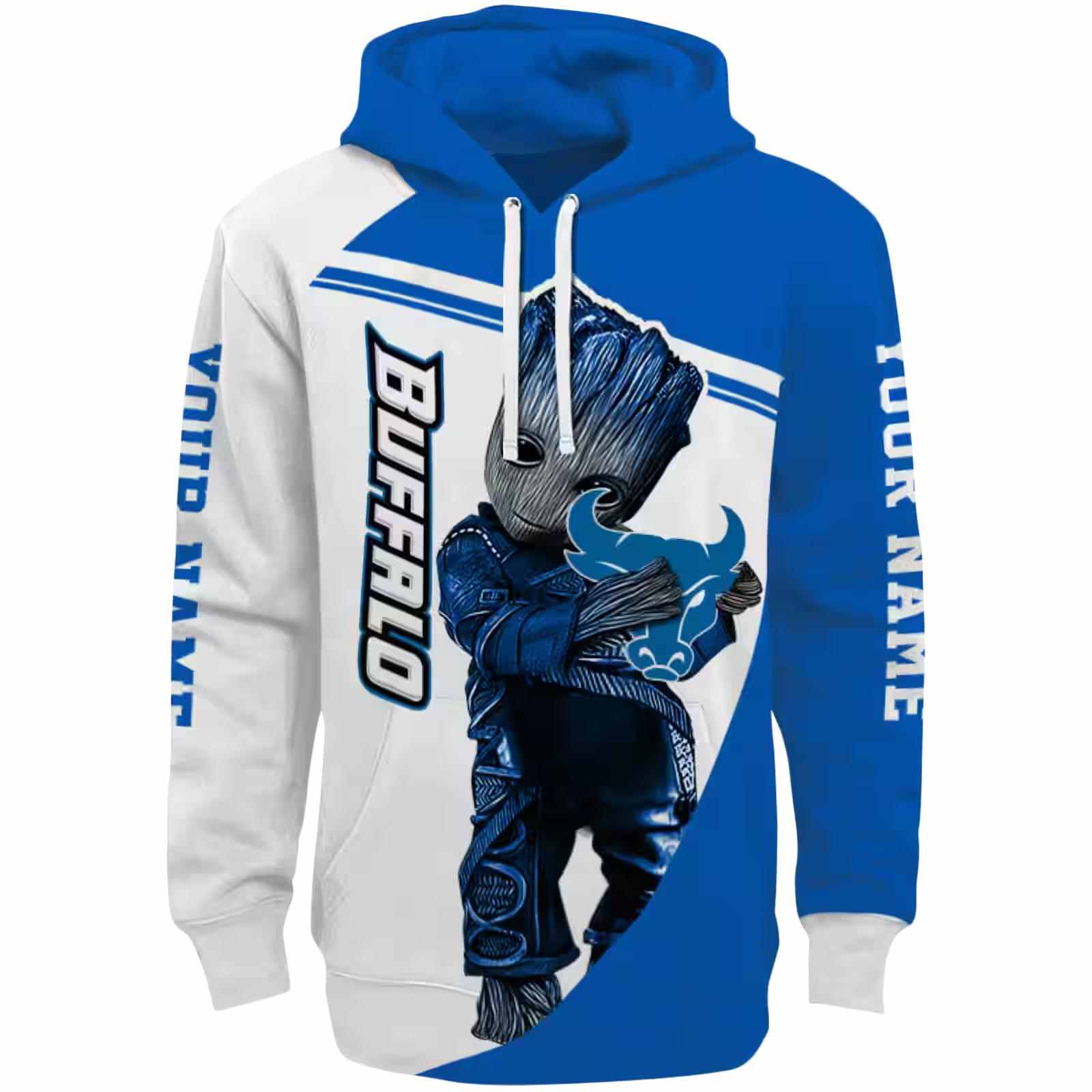 Personalized Buffalo Bulls Groot Royal Blue Hoodie