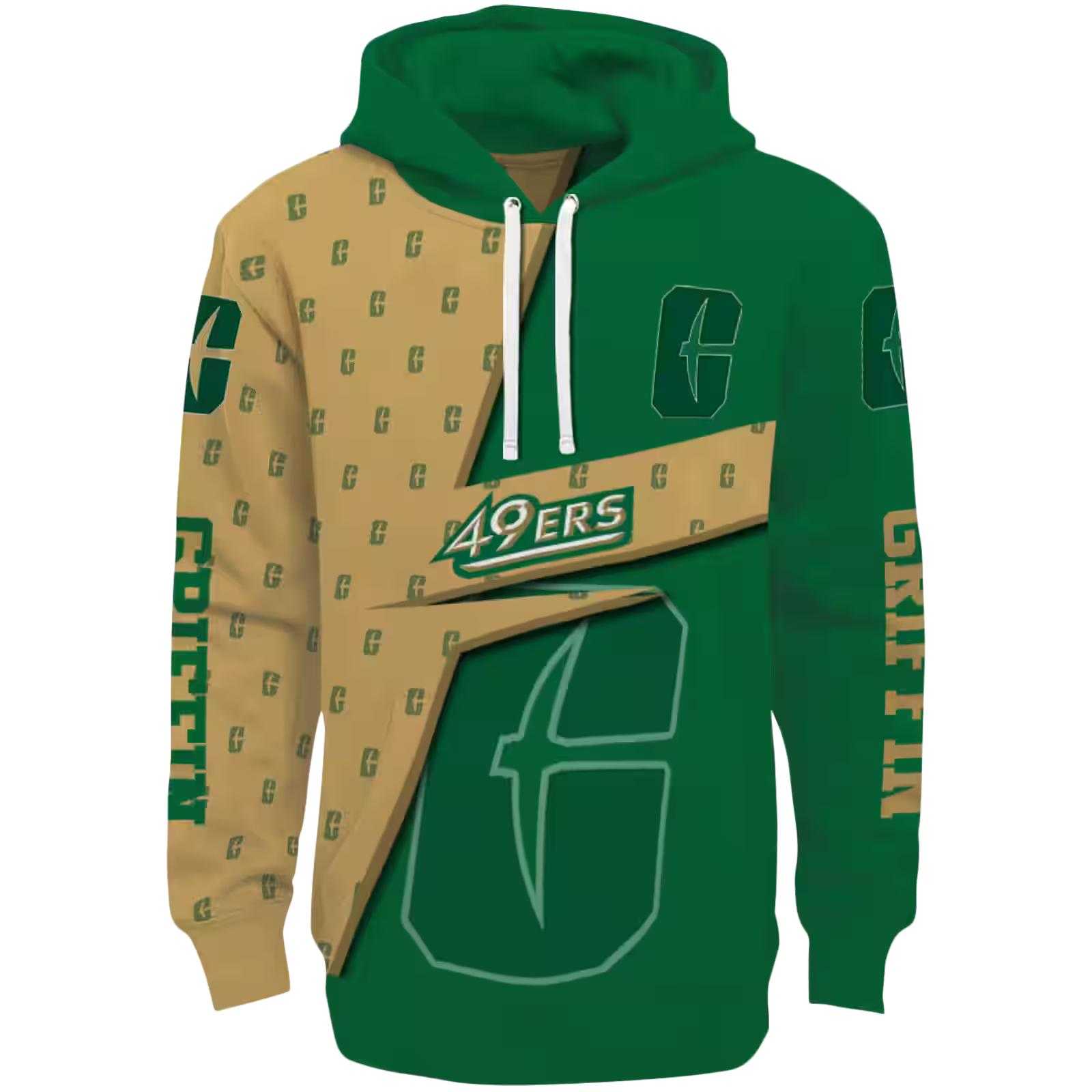 Personalized Charlotte 49ers Abstract Shape Green Hoodie