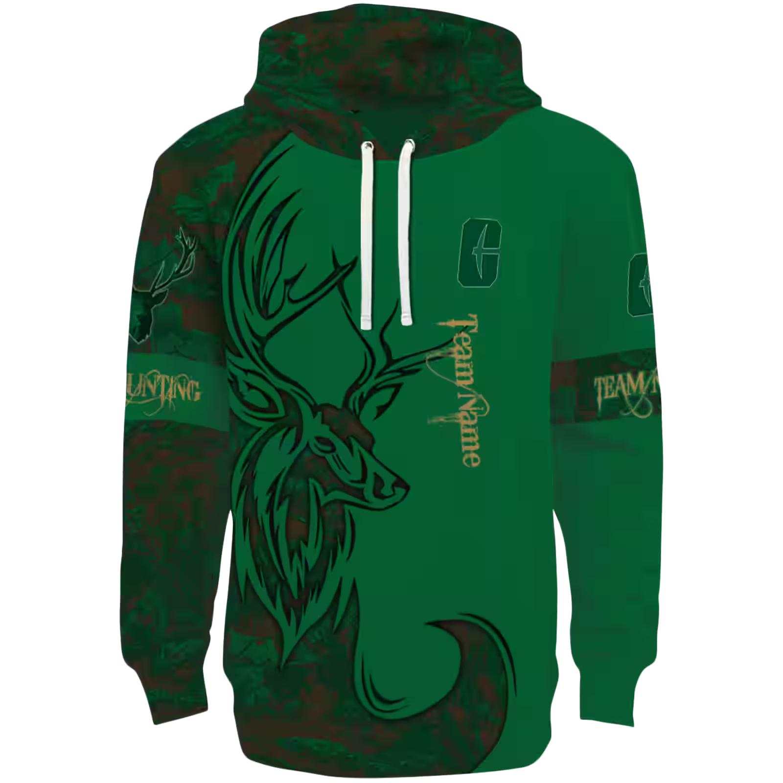 Personalized Charlotte 49ers Deer Silhouette Green Hoodie