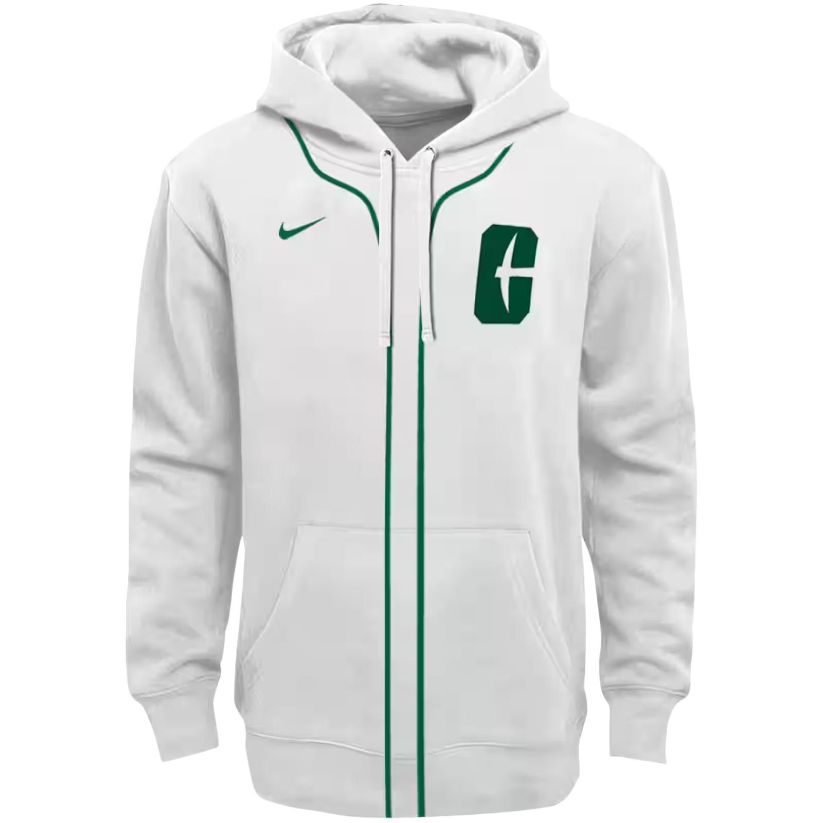 Personalized Charlotte 49ers Sporty Stripe White Hoodie