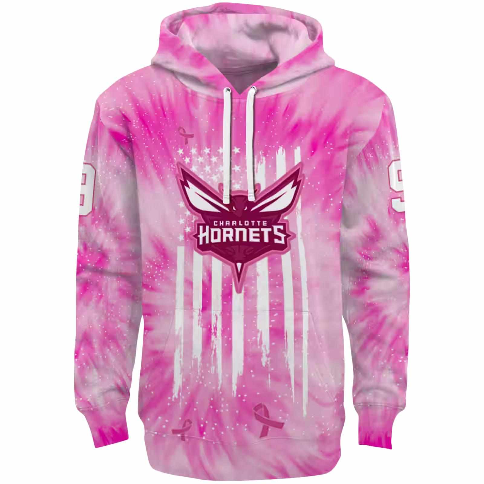 Personalized Charlotte Hornets Cancer Support Pink Hoodie