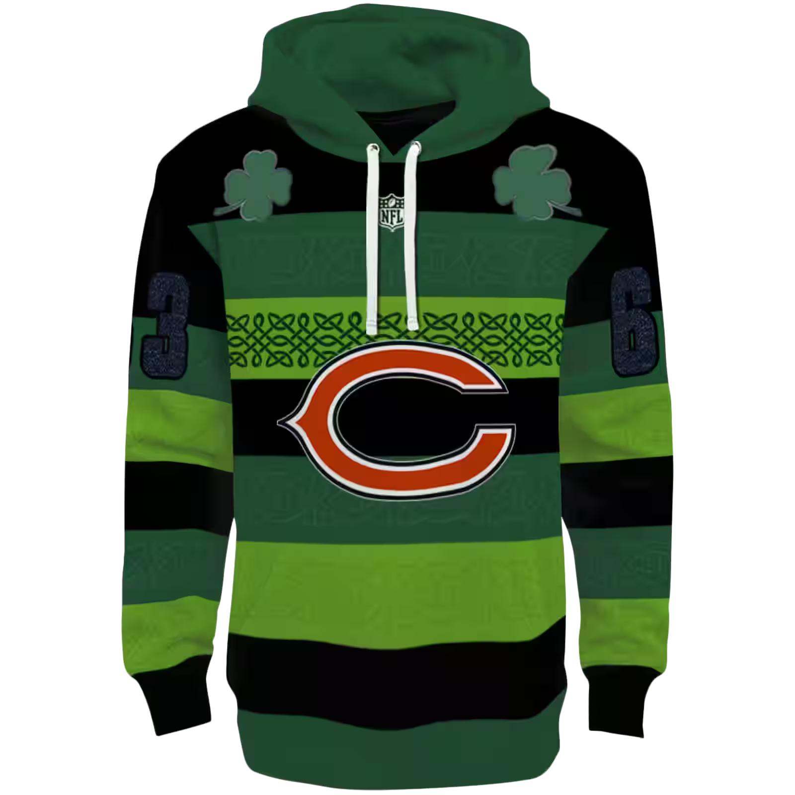 Personalized Chicago Bears Celtic Patterns Green Hoodie