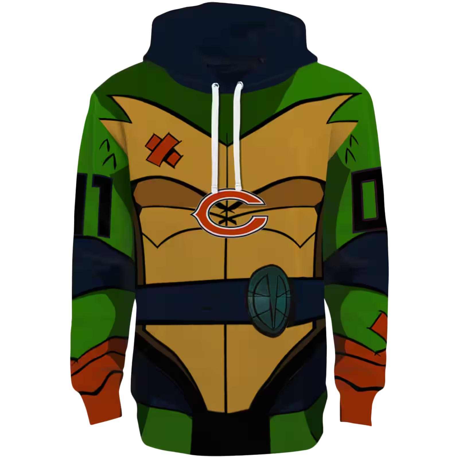 Personalized Chicago Bears Superhero Armor Blue Green Hoodie