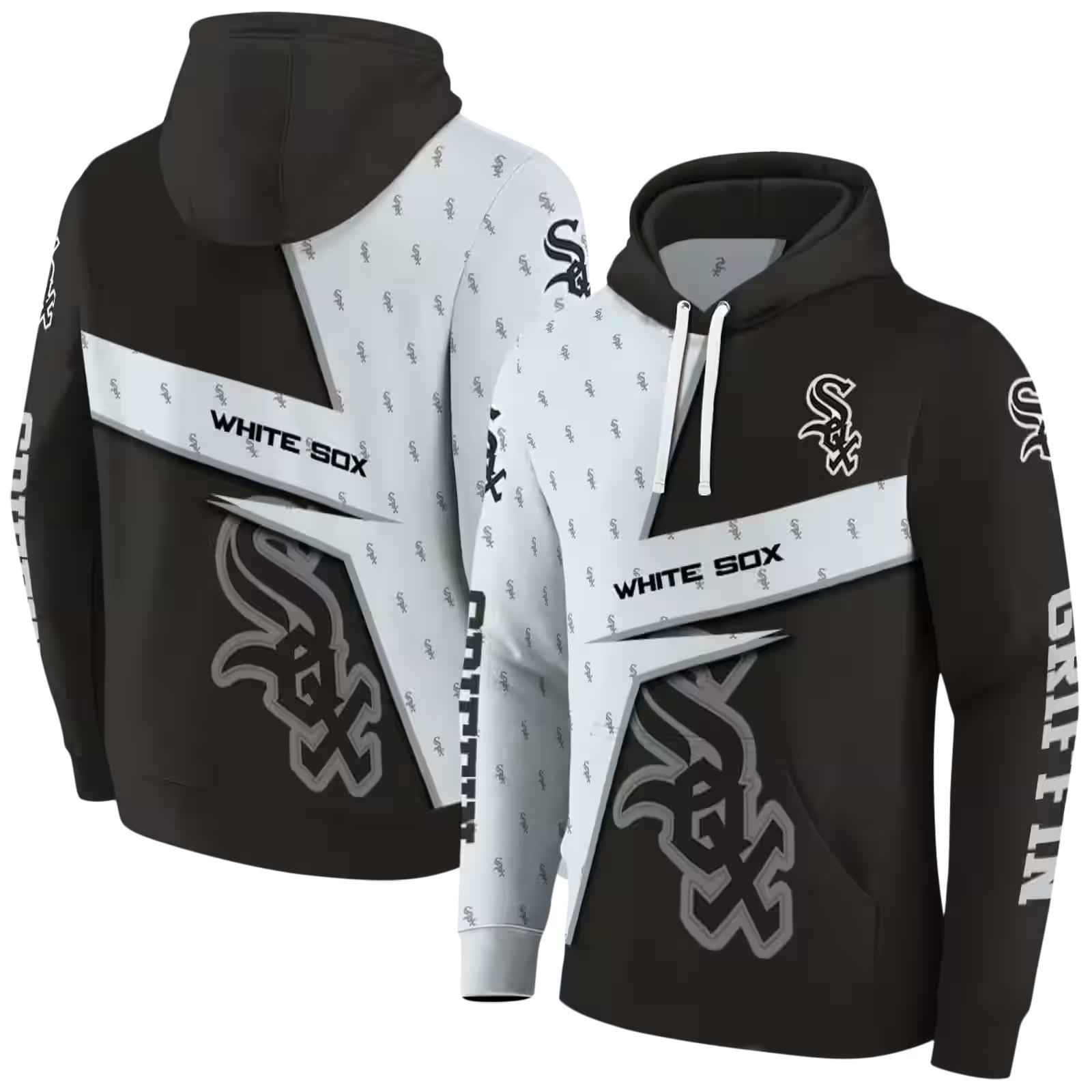 personalized chicago white sox abstract shape black hoodie fashion forward