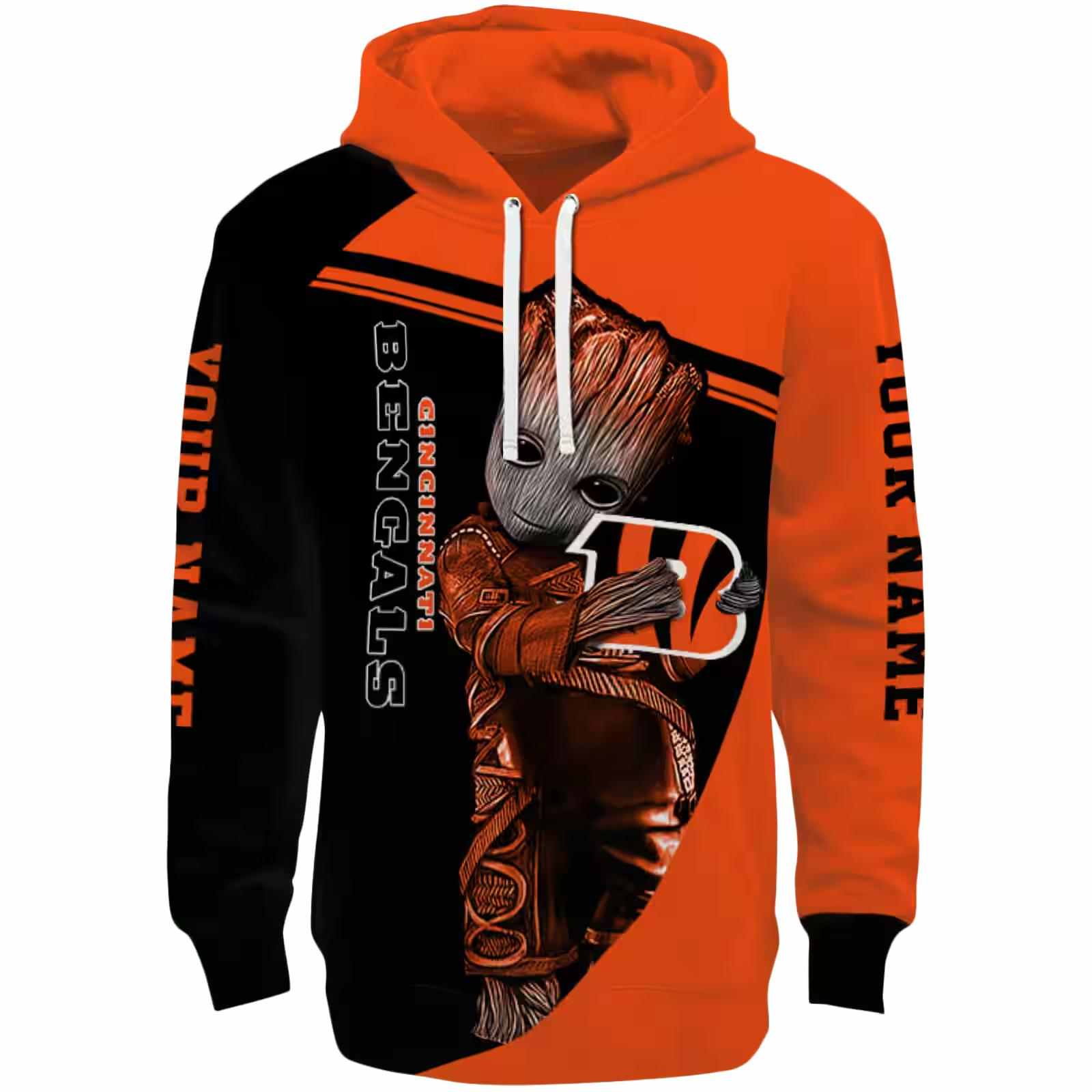 Personalized Cincinnati Bengals Groot Orange Hoodie