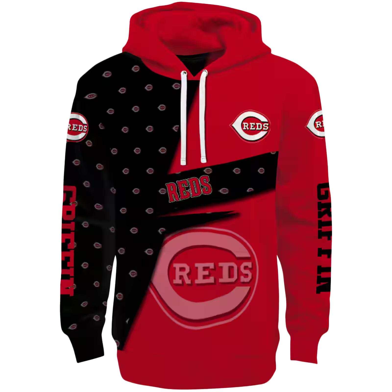 Personalized Cincinnati Reds Abstract Shape Red Hoodie