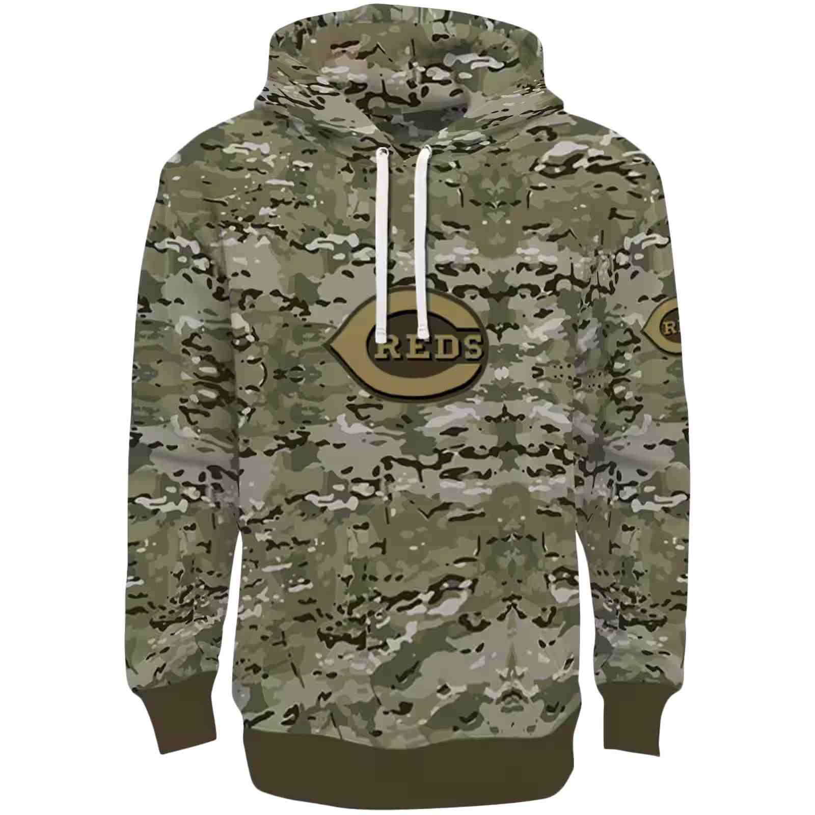 Personalized Cincinnati Reds Military Style Hoodie