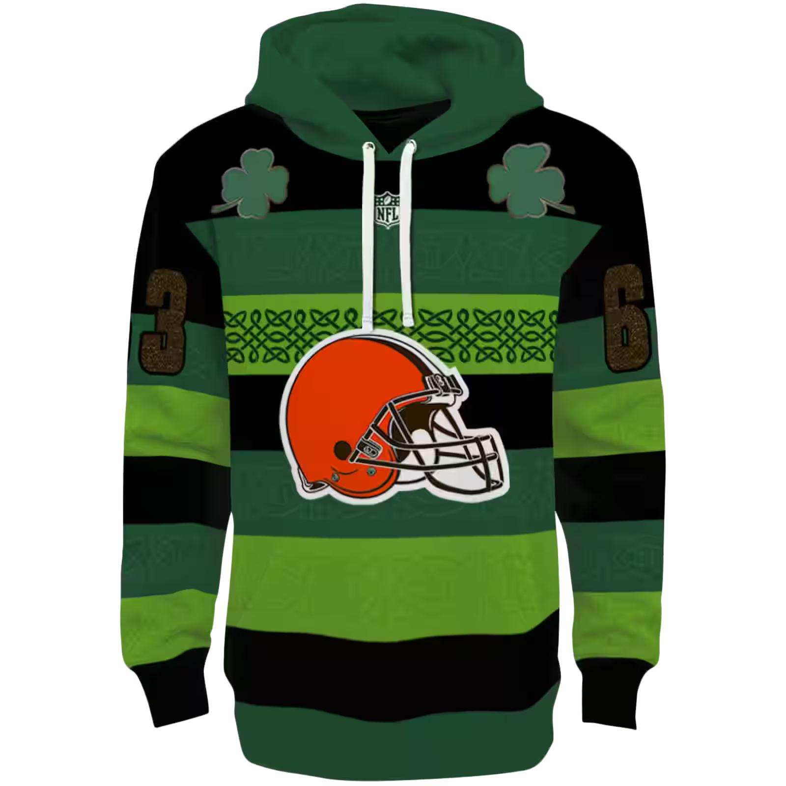 Personalized Cleveland Browns Celtic Patterns Green Hoodie