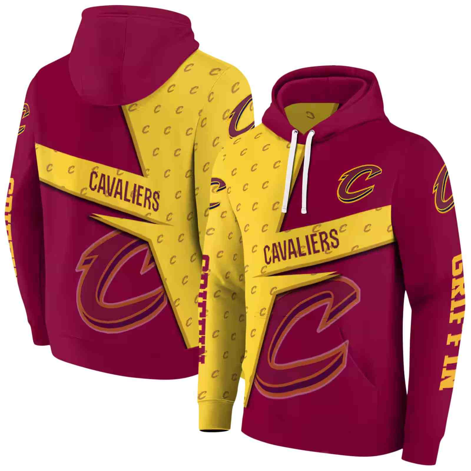 personalized cleveland cavaliers abstract shape wine hoodie fashion forward