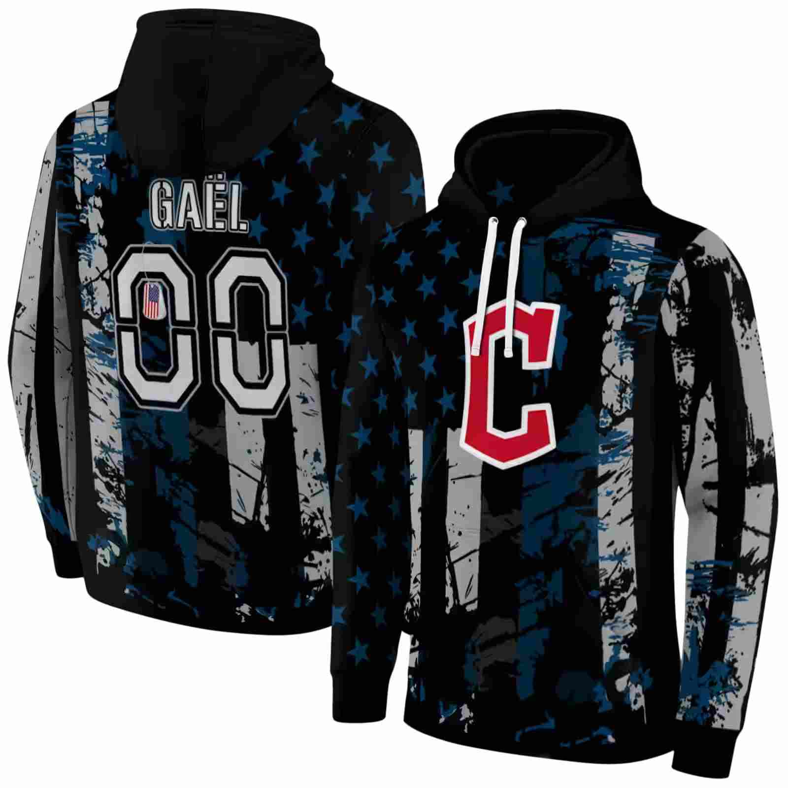 personalized cleveland guardians distressed flag navy blue black hoodie fashion forward