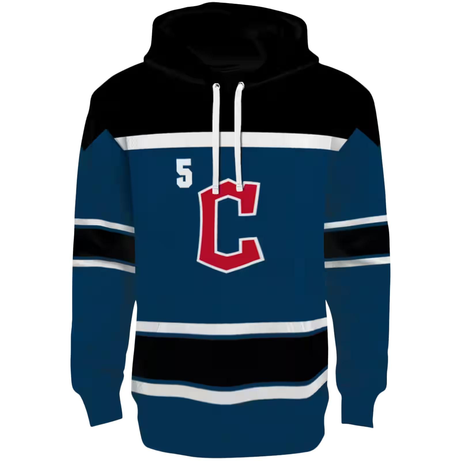 Personalized Cleveland Guardians Striped Pattern Navy Blue Hoodie