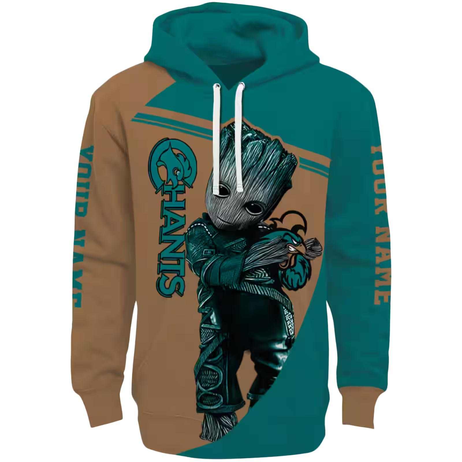 Personalized Coastal Carolina Chanticleers Groot Green Hoodie