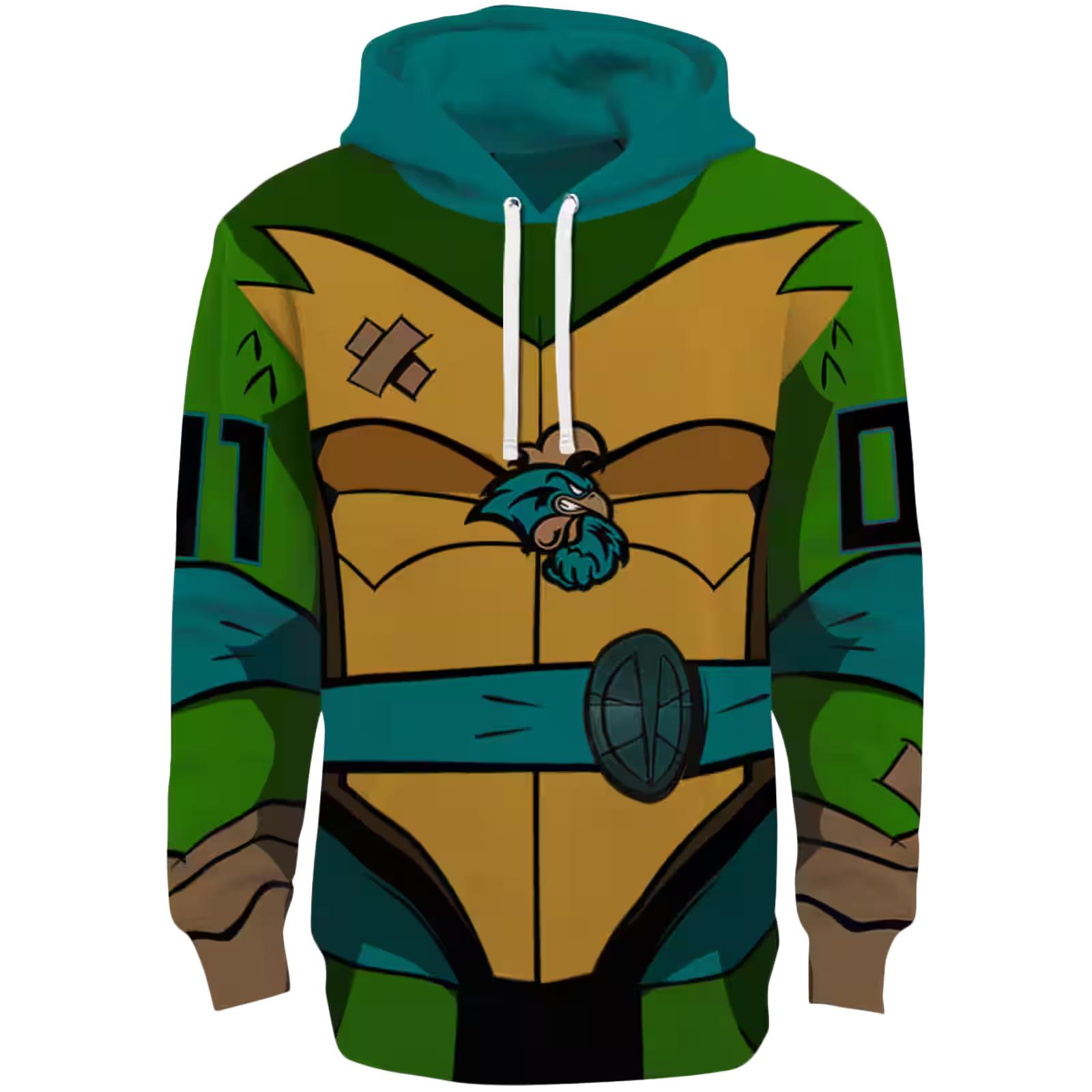 Personalized Coastal Carolina Chanticleers Superhero Armor Green Hoodie