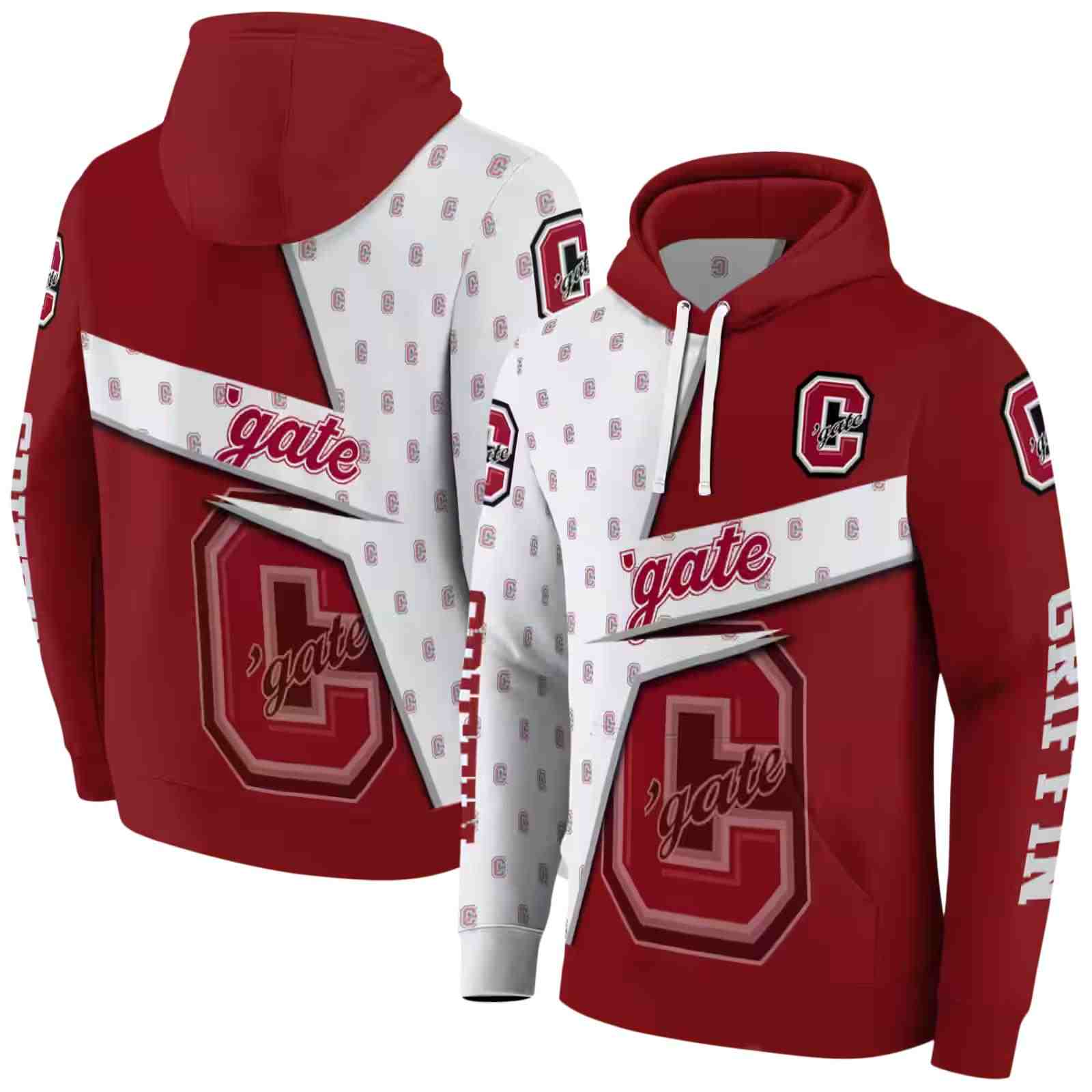 personalized colgate raiders abstract shape maroon hoodie fashion forward