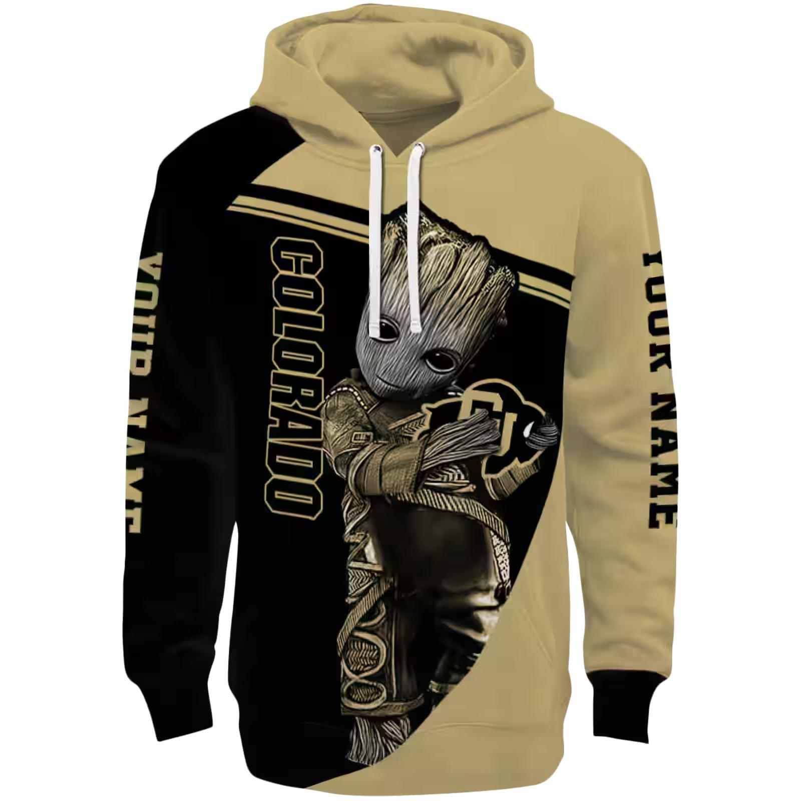 Personalized Colorado Buffaloes Groot Gold Hoodie