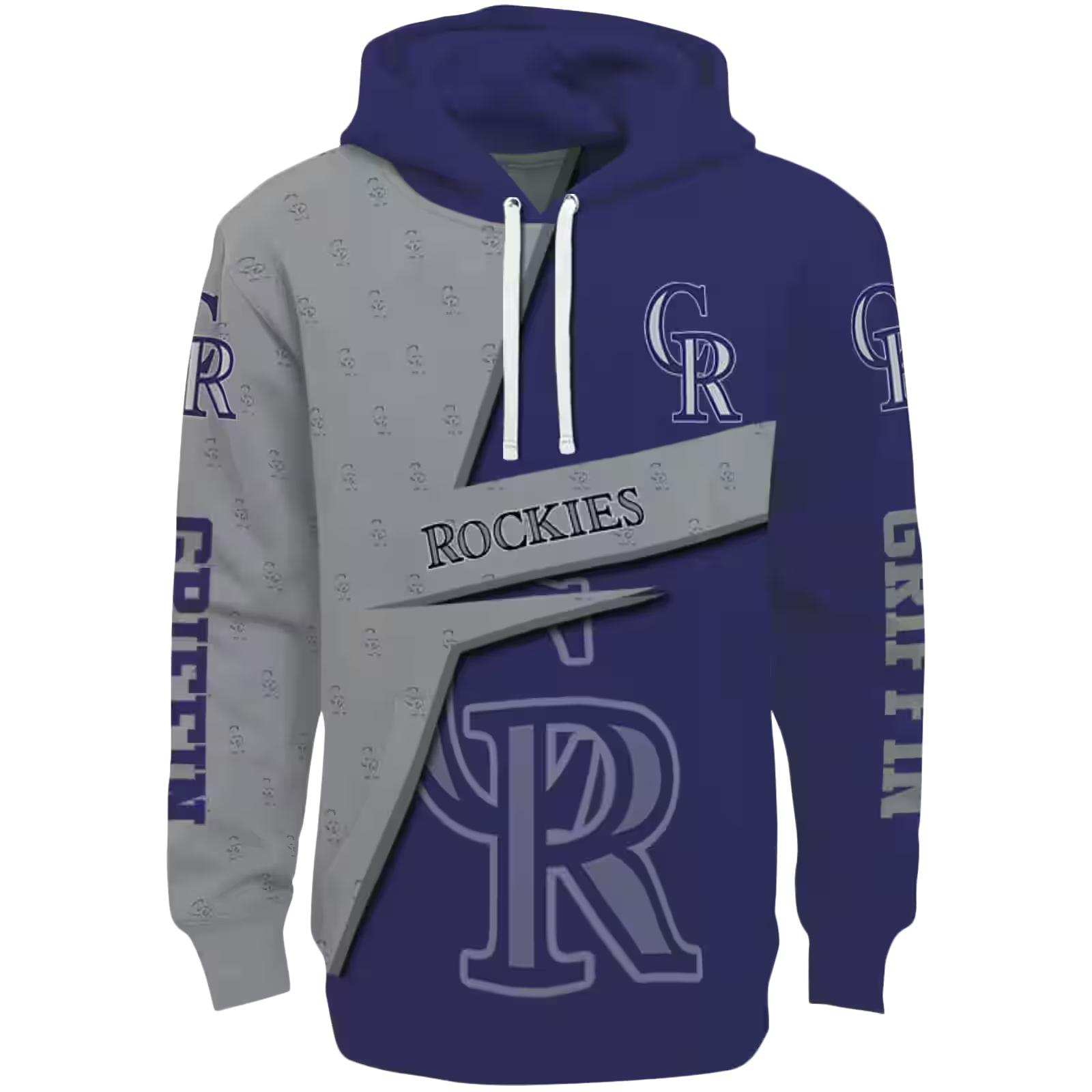 Personalized Colorado Rockies Abstract Shape Blue Hoodie