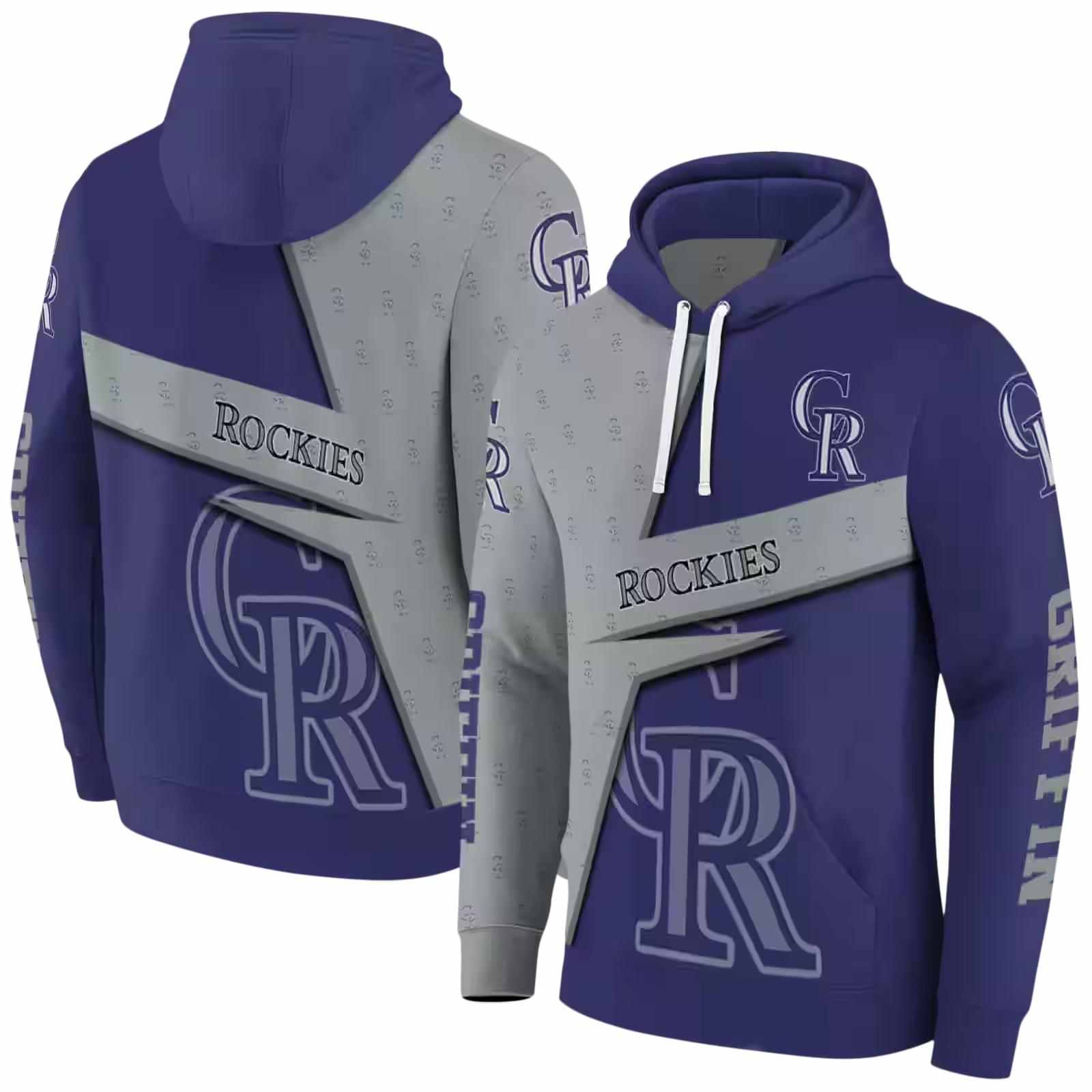 personalized colorado rockies abstract shape blue hoodie fashion forward