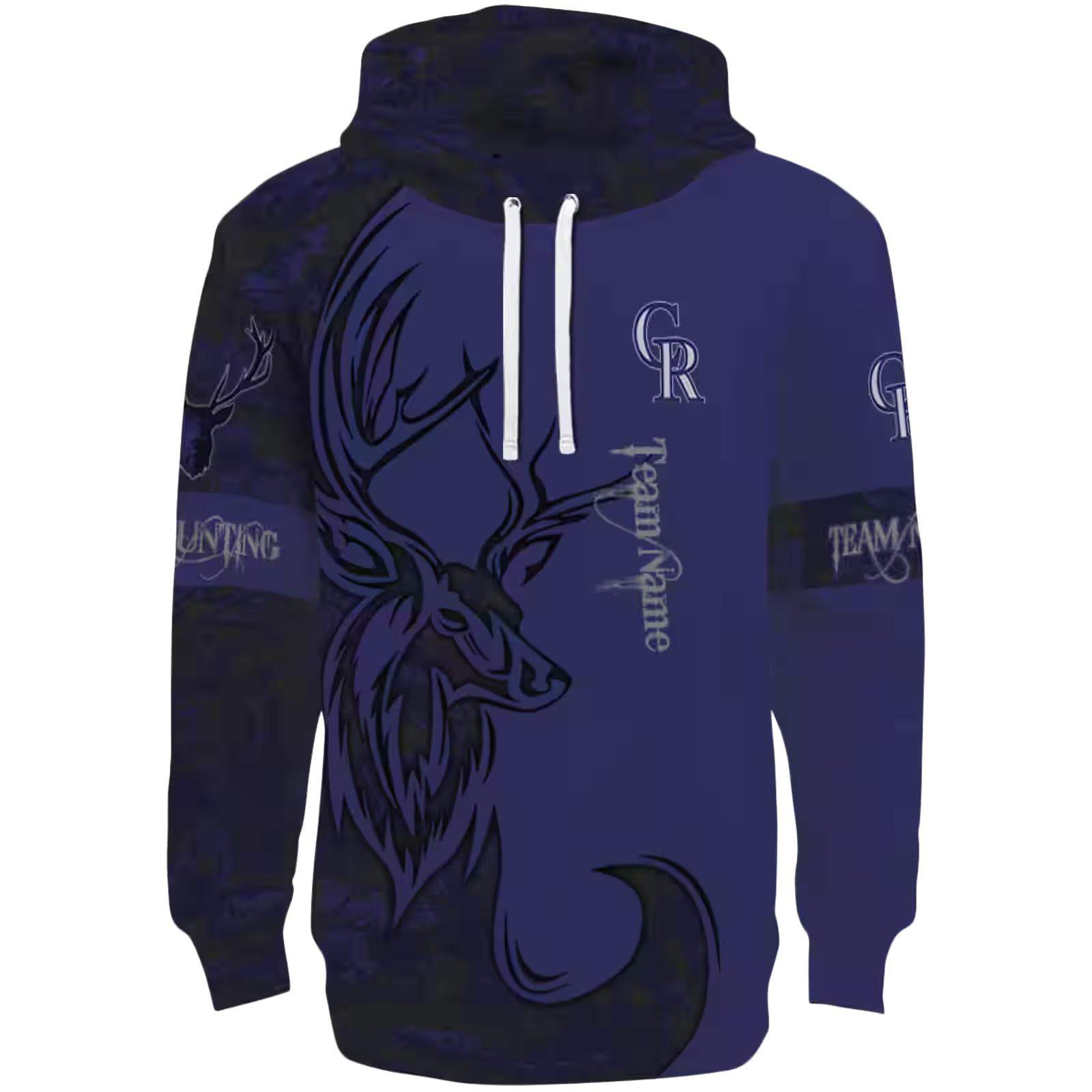 Personalized Colorado Rockies Deer Silhouette Blue Hoodie