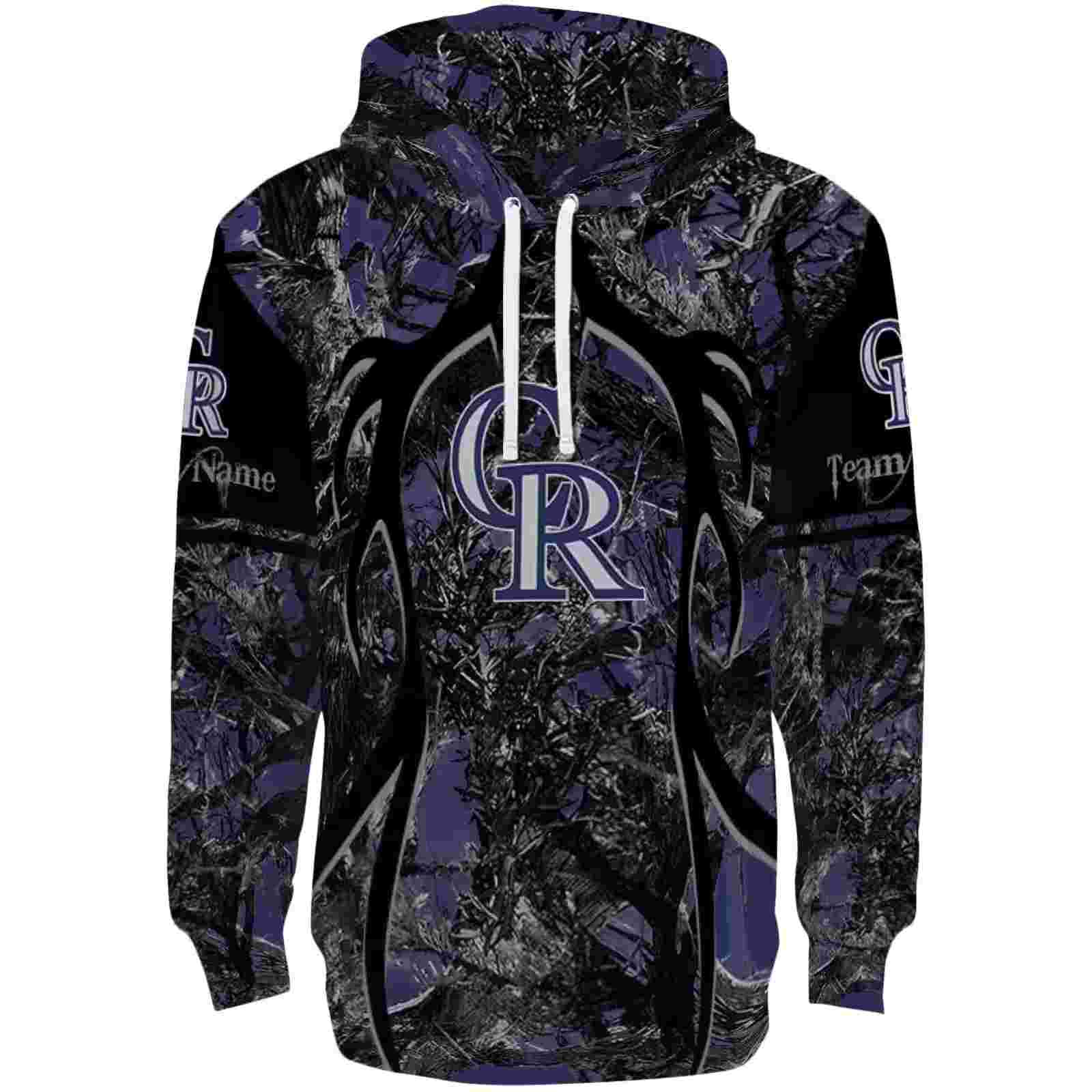 Personalized Colorado Rockies Hunting Theme Blue Black Hoodie