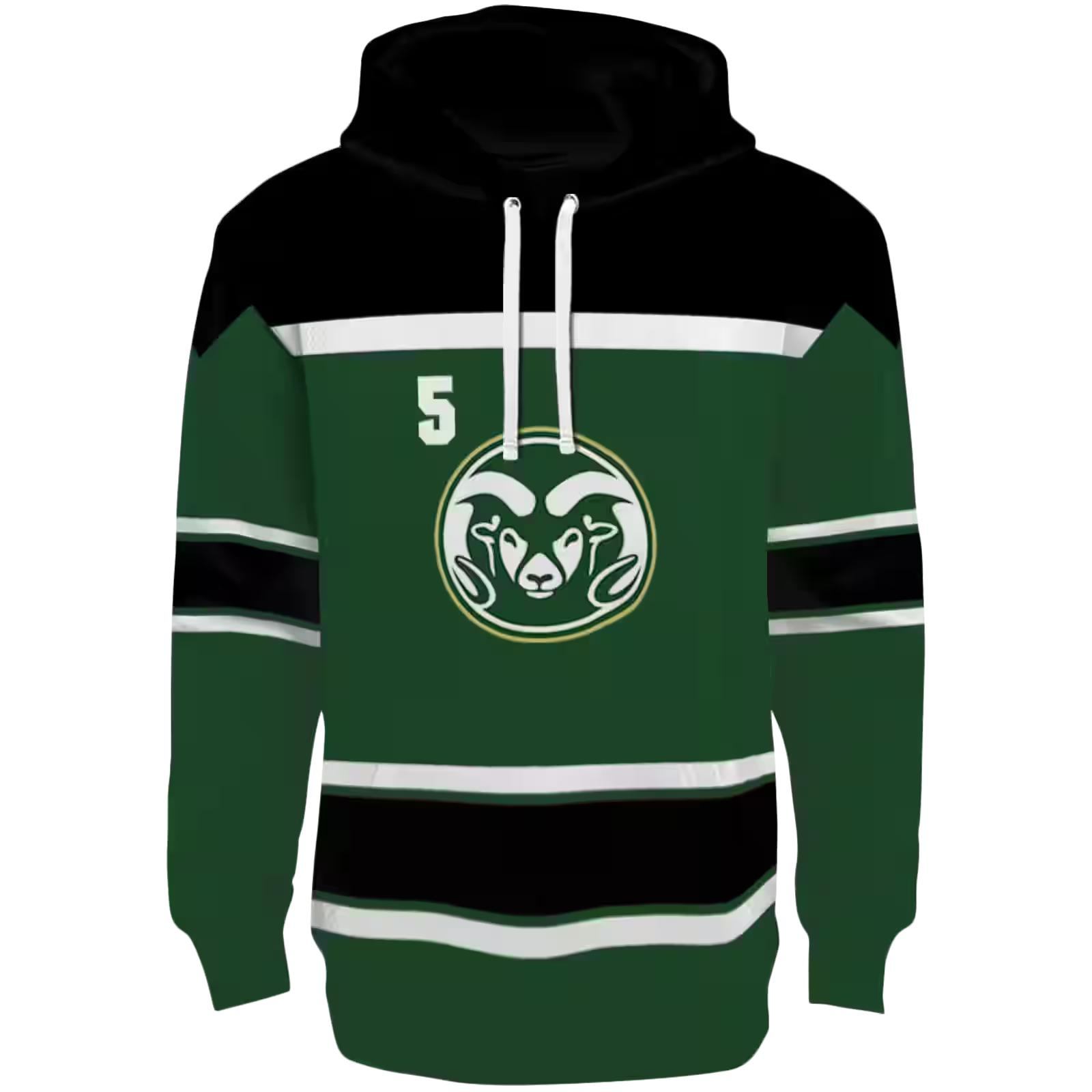 Personalized Colorado State Rams Striped Pattern Green Hoodie
