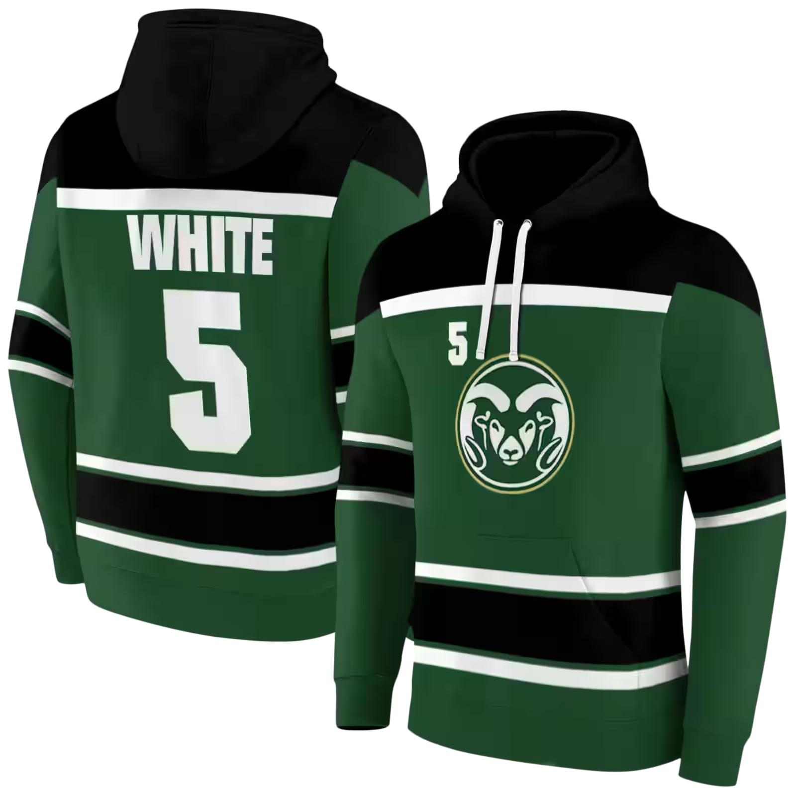 personalized colorado state rams striped pattern green hoodie fashion forward