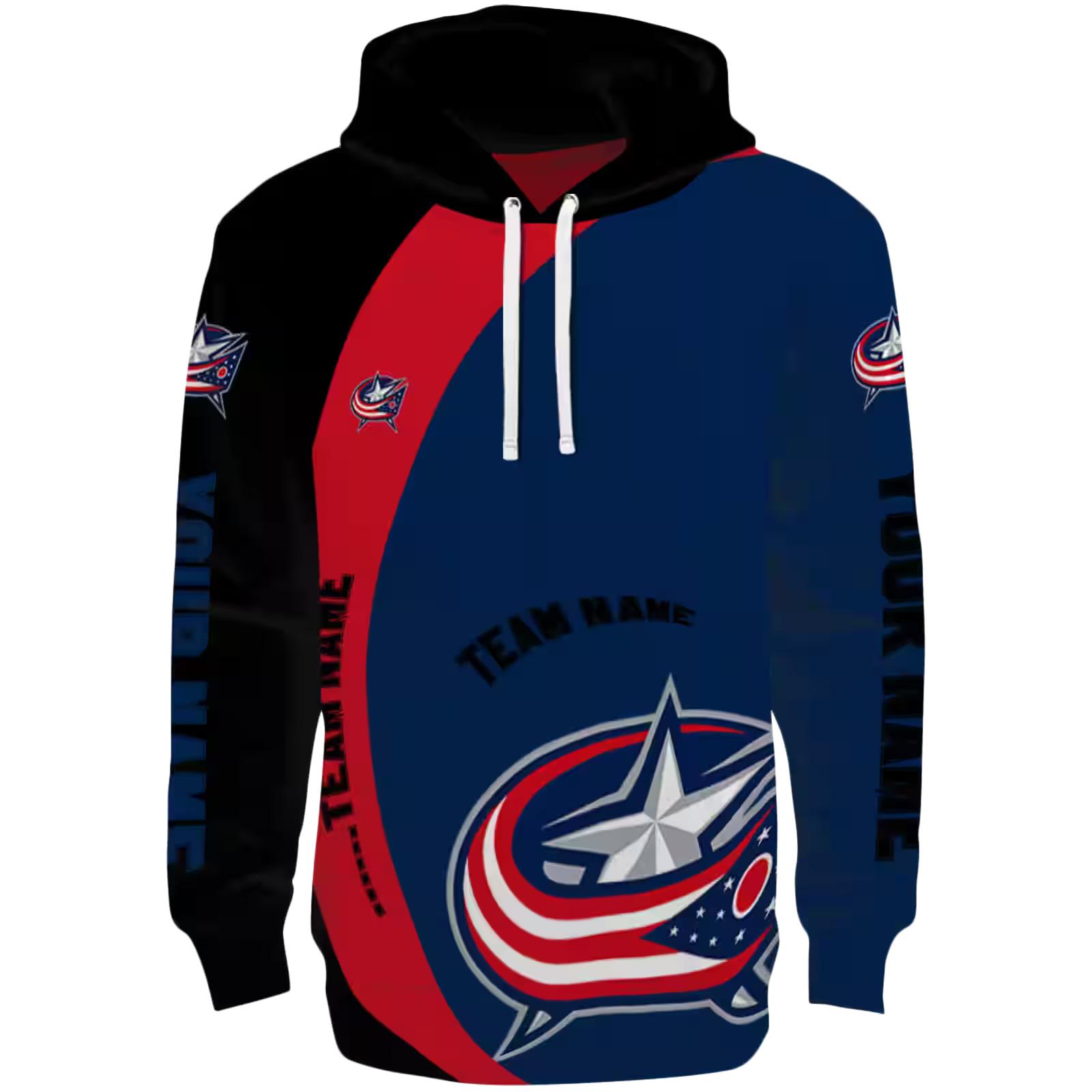 Personalized Columbus Blue Jackets Minimalist Design Navy Blue Black Hoodie