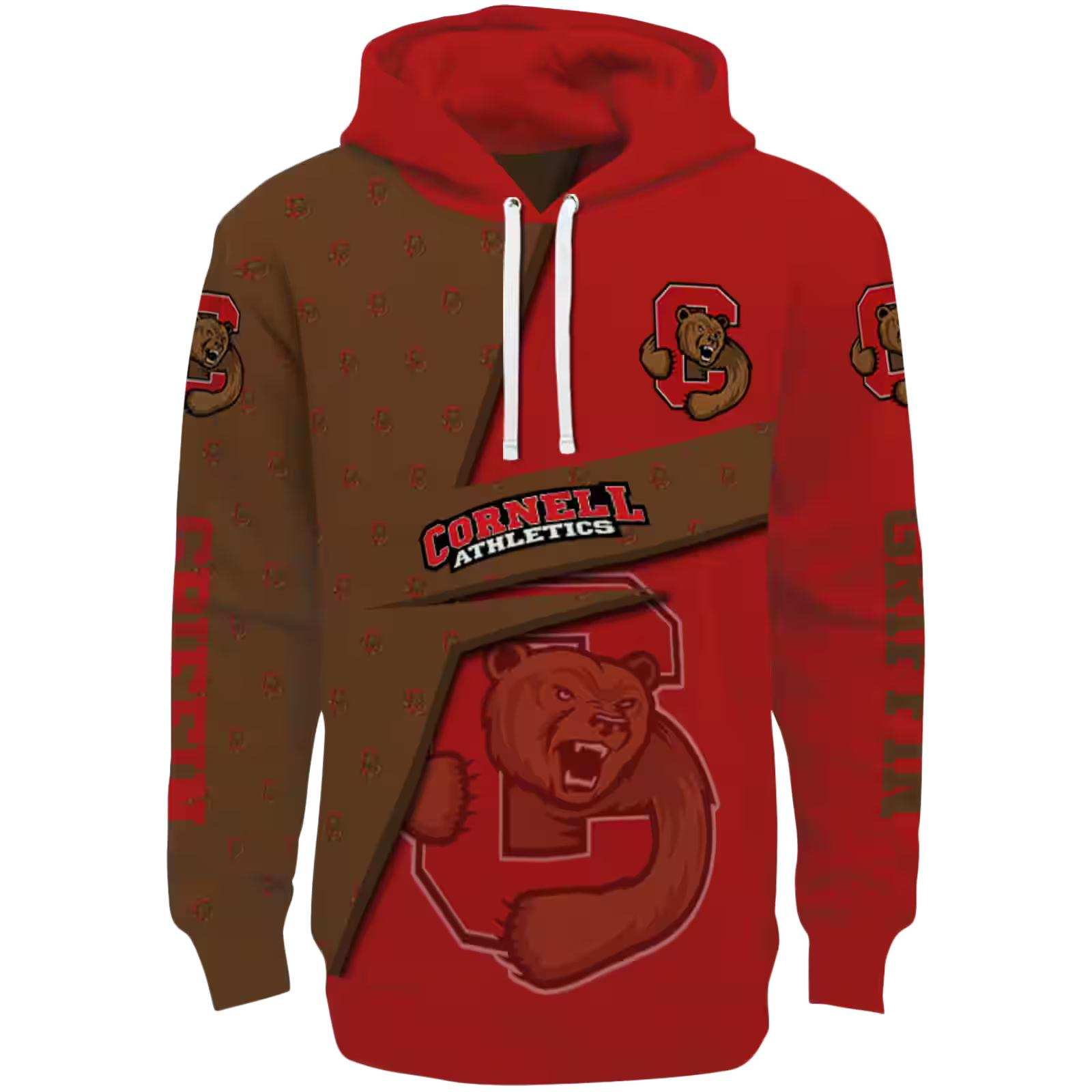 Personalized Cornell Big Red Abstract Shape Red Hoodie