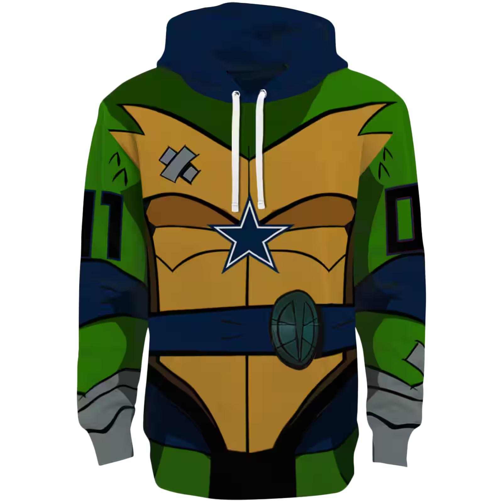 Personalized Dallas Cowboys Superhero Armor Blue Green Hoodie